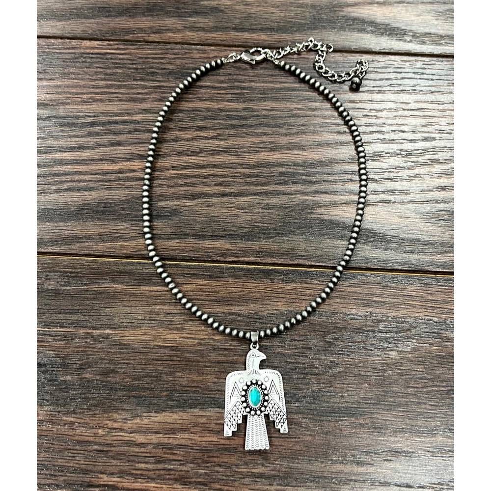 Other Navajo Thunderbird Turquoise Beaded Necklace, Native America Size ONE SIZE - 1 Thumbnail