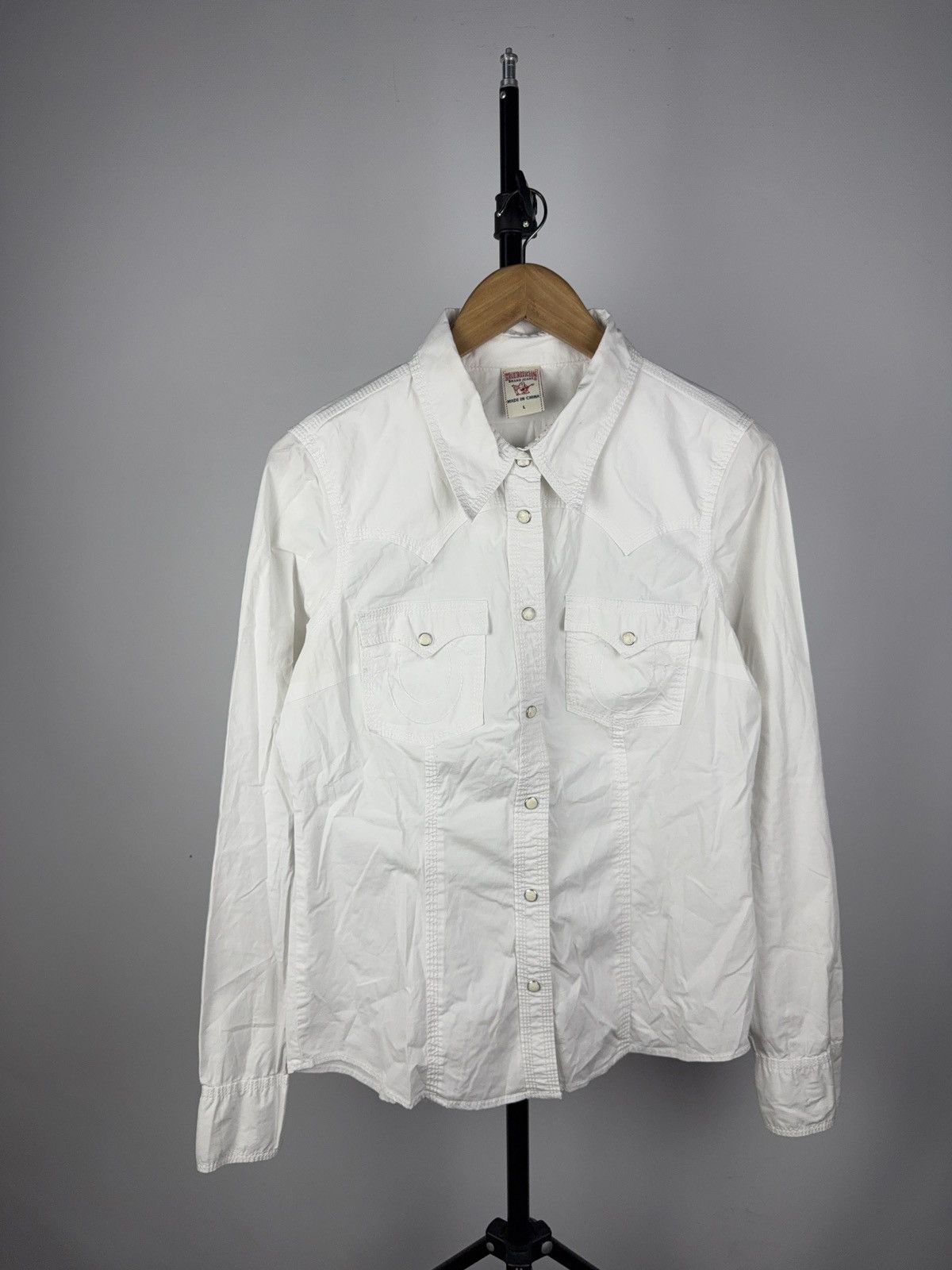 True Religion Y2K True Religion Western White Shirt Snap Button Size L / US 10 / IT 46 - 1 Thumbnail