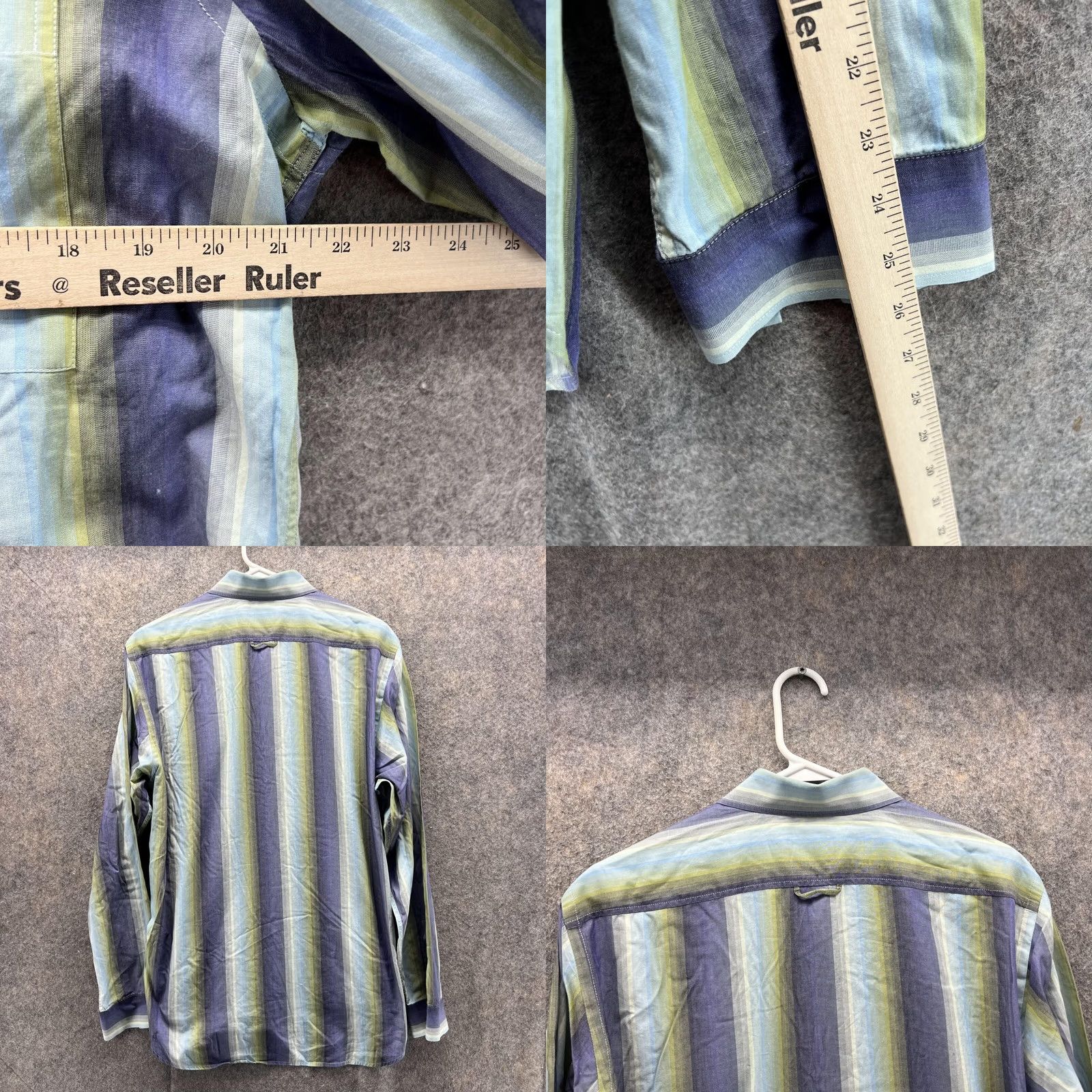 Hugo Boss VINTAGE Hugo Boss Shirt Men Medium Adult Blue Striped Button-Down Casual Formal Workwear 42 in Cotton Long Sleeve Regular Mens Size US M / EU 48-50 / 2 - 8 Thumbnail