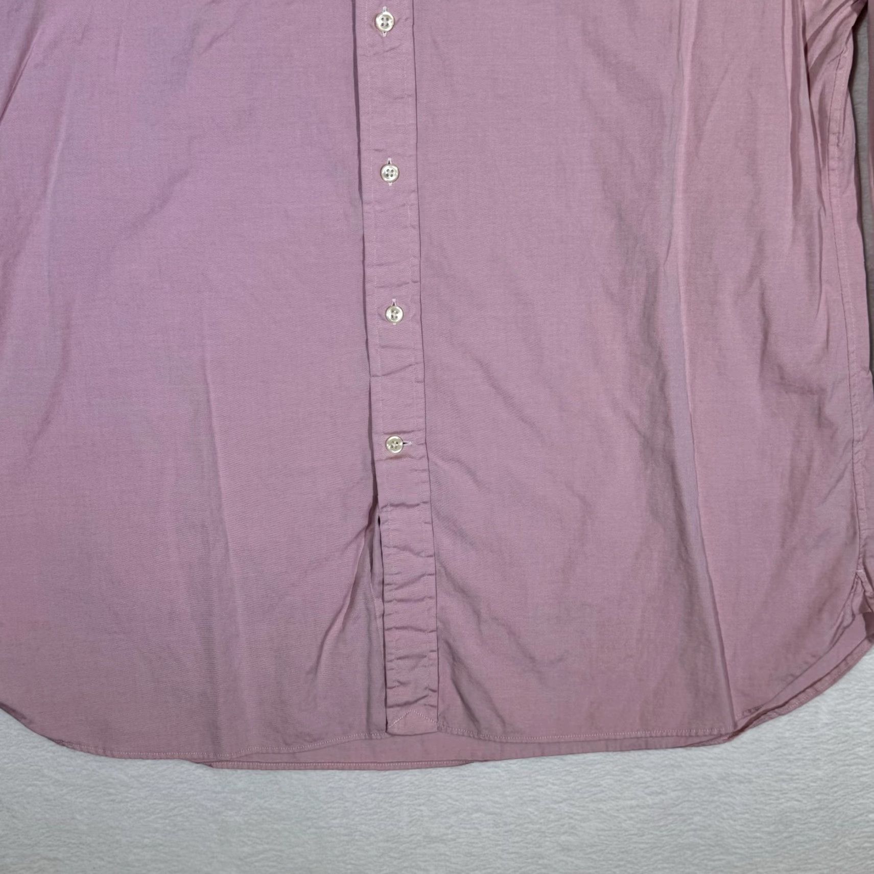 Ralph Lauren Ralph Lauren Shirt Mens 17 Pink Long Sleeve Button Down Dress Oxford Classic Shirt Men Pink 100% Cotton Size 46R - 3 Thumbnail