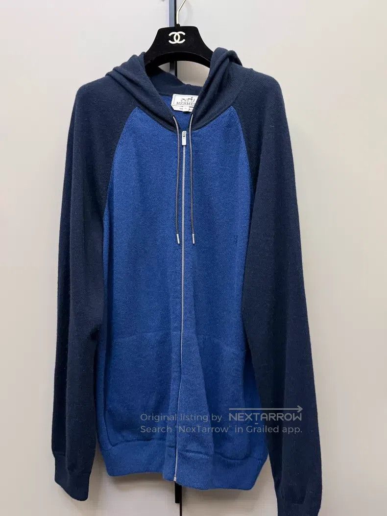 Hermes Hermes Small logo color block 100% cashmere hooded knitted Size US XL / EU 56 / 4 - 1 Thumbnail