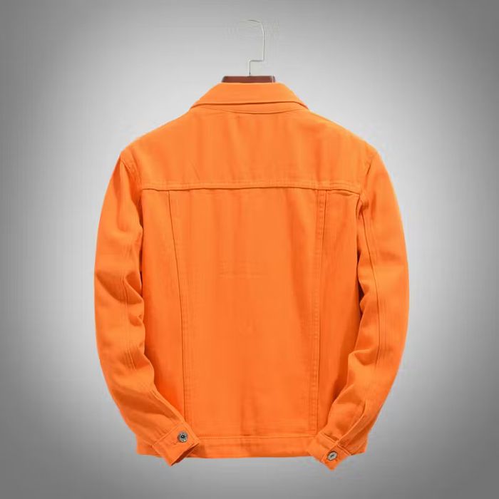 Streetwear Classic Men Solid Color Slim Denim Jacket Grailed