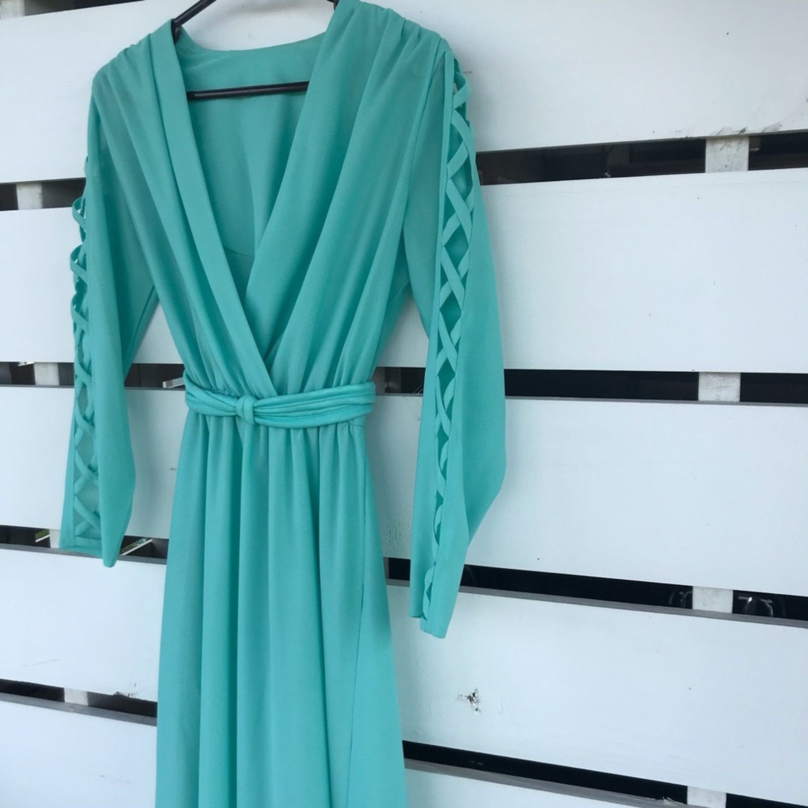 Vintage VTG 60s 70s retro handmade one of a kind maxi dress Size M / US 6-8 / IT 42-44 - 6 Thumbnail