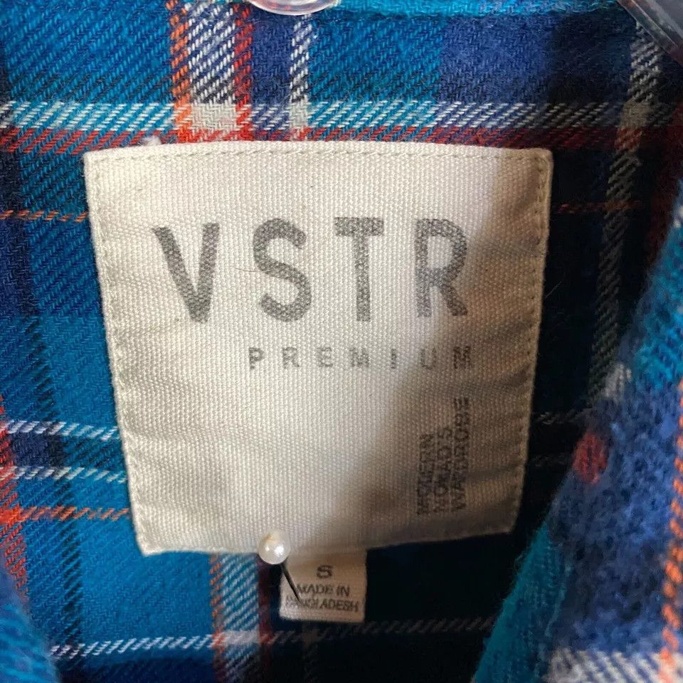 VSTR VSTR Flannel Men's Small Plaid Blue Cotton Button Up S Size US S / EU 44-46 / 1 - 3 Thumbnail