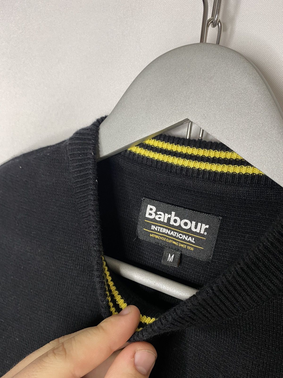 Barbour × Designer × Vintage 🔥Barbour International Sweater Jumper Pullover Black🔥 Size US M / EU 48-50 / 2 - 6 Thumbnail