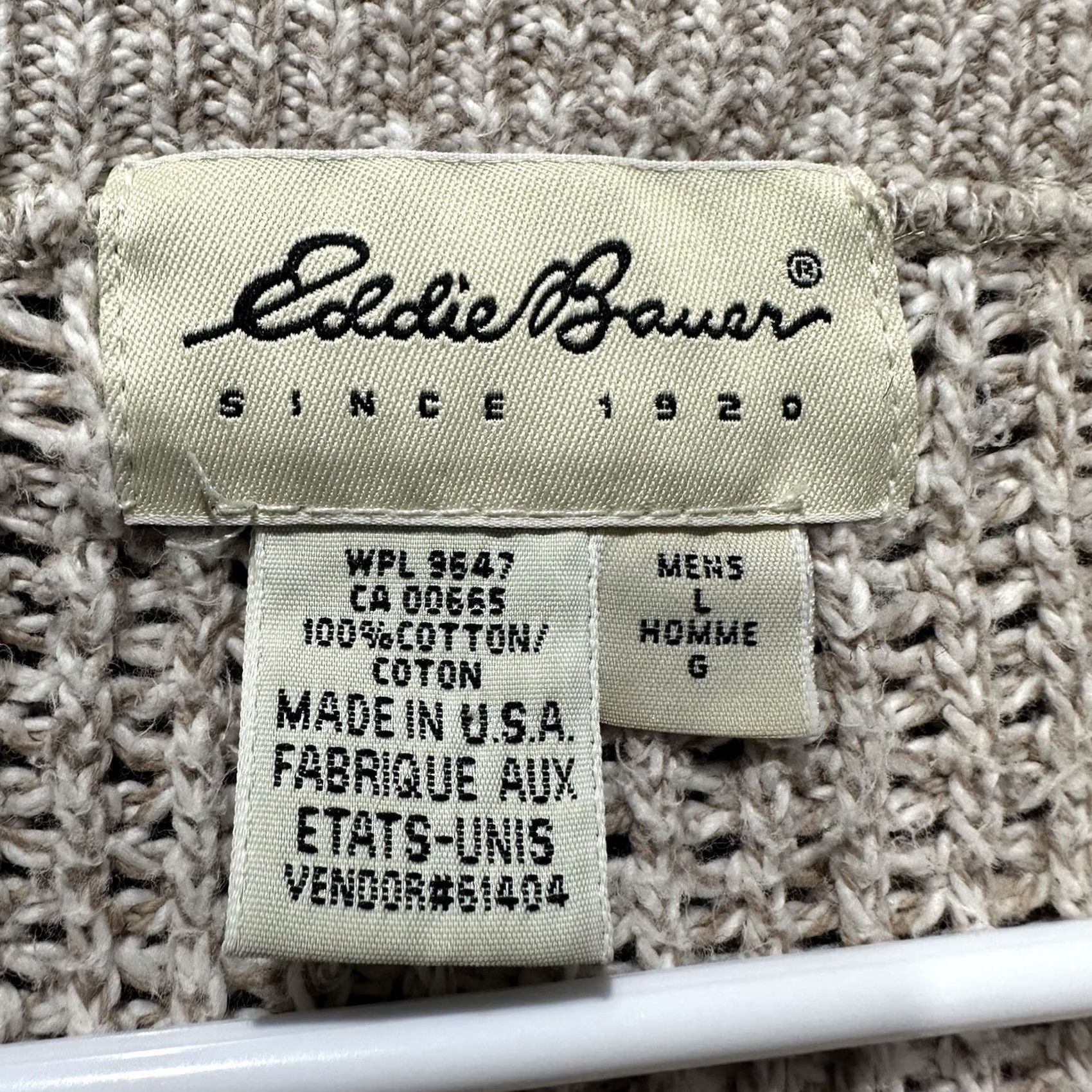 Eddie Bauer Vintage Eddie Bauer Sweater Men L Oatmeal Beige Knit Henley Pullover Made In USA Size US L / EU 52-54 / 3 - 4 Thumbnail