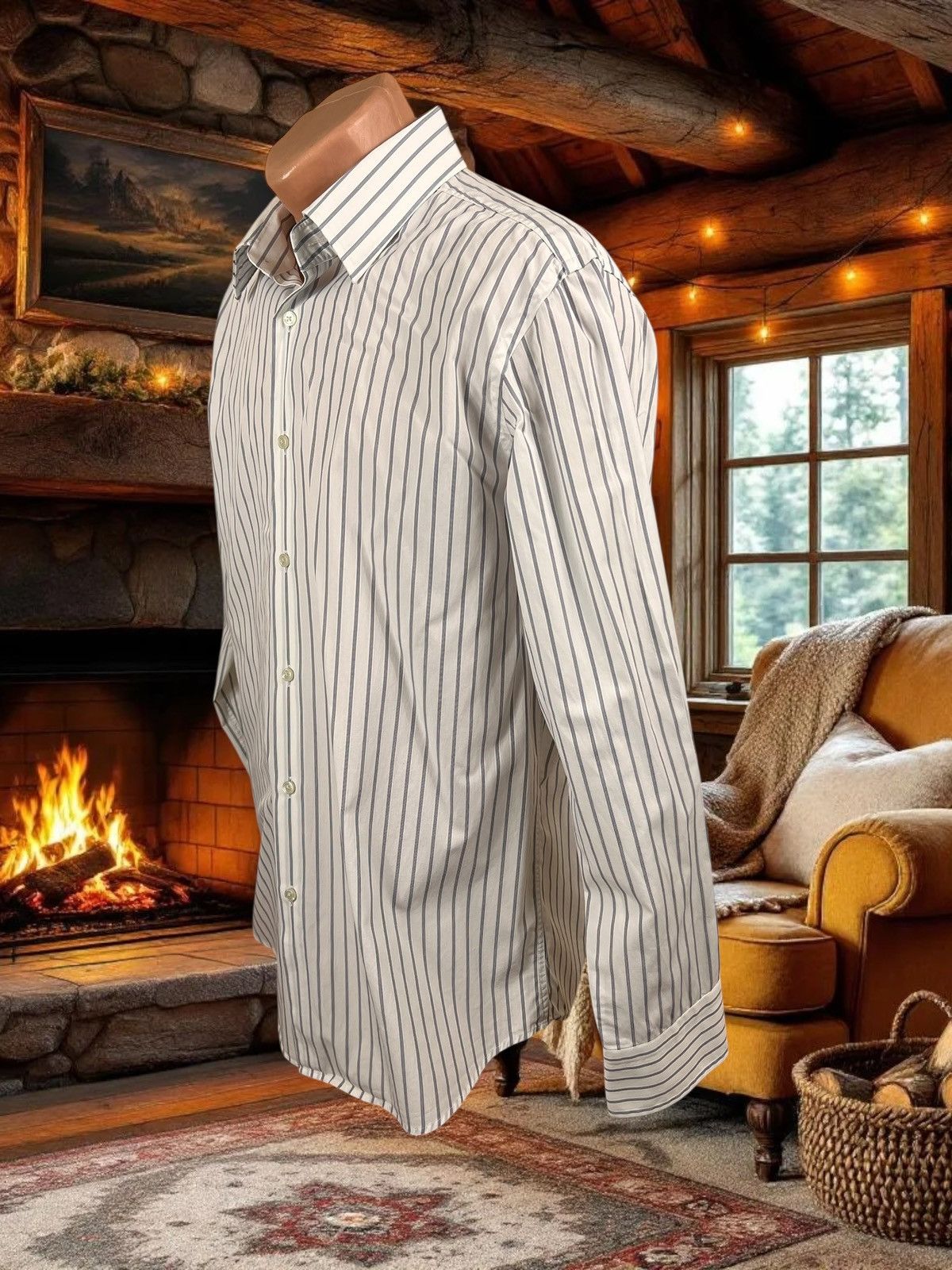 Hugo Boss Hugo Boss Enzo striped shirt size XL / 44 Size US XL / EU 56 / 4 - 5 Thumbnail