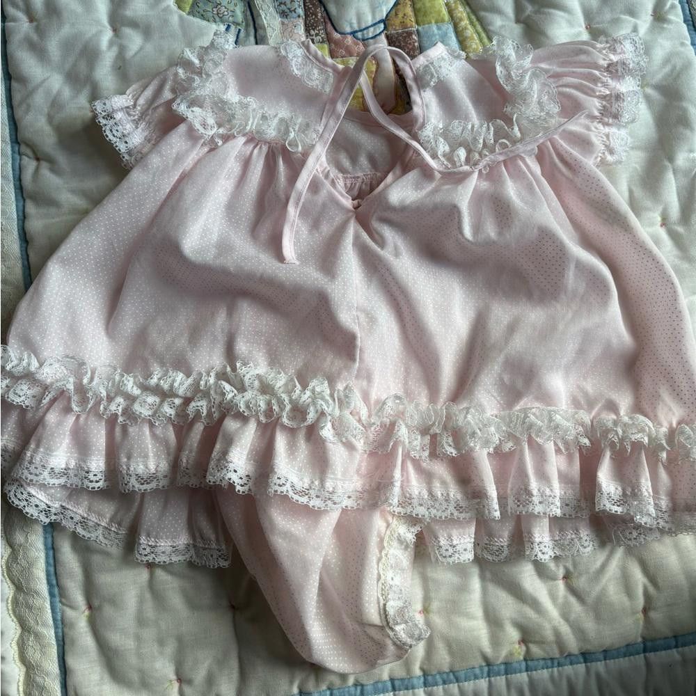 Designer Vintage flowy light pink baby dress Size ONE SIZE - 2 Thumbnail