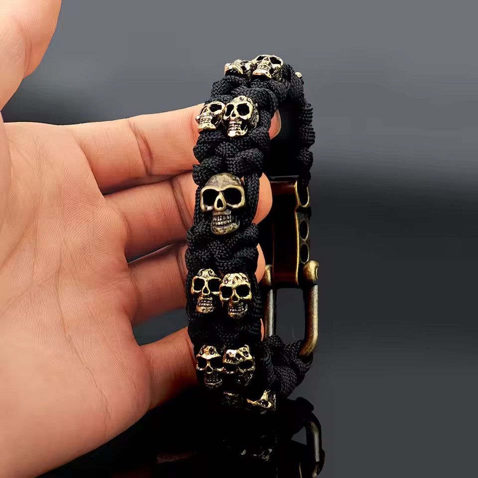 Japanese Brand Hand-Woven OParacord Skull Bracelet – Tactical Jewelry Size ONE SIZE - 3 Thumbnail