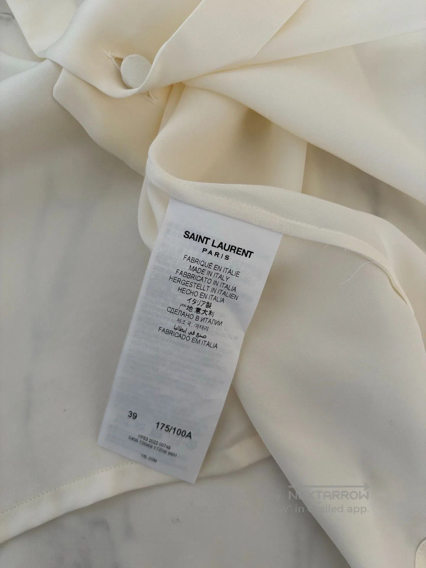 Saint Laurent Paris Saint Laurent Men's Beige Silk Shirt. Size US XXS / EU 40 - 7 Thumbnail