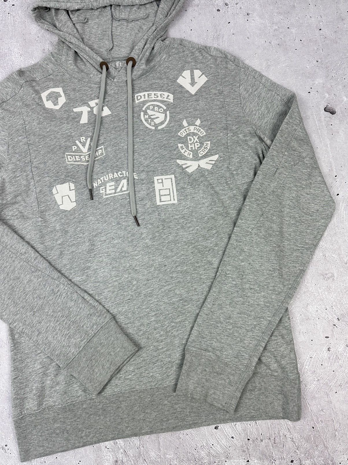 Diesel Vintage Diesel Long Sleeve Grey Light Men’s Cotton Hoodie Size US M / EU 48-50 / 2 - 3 Thumbnail