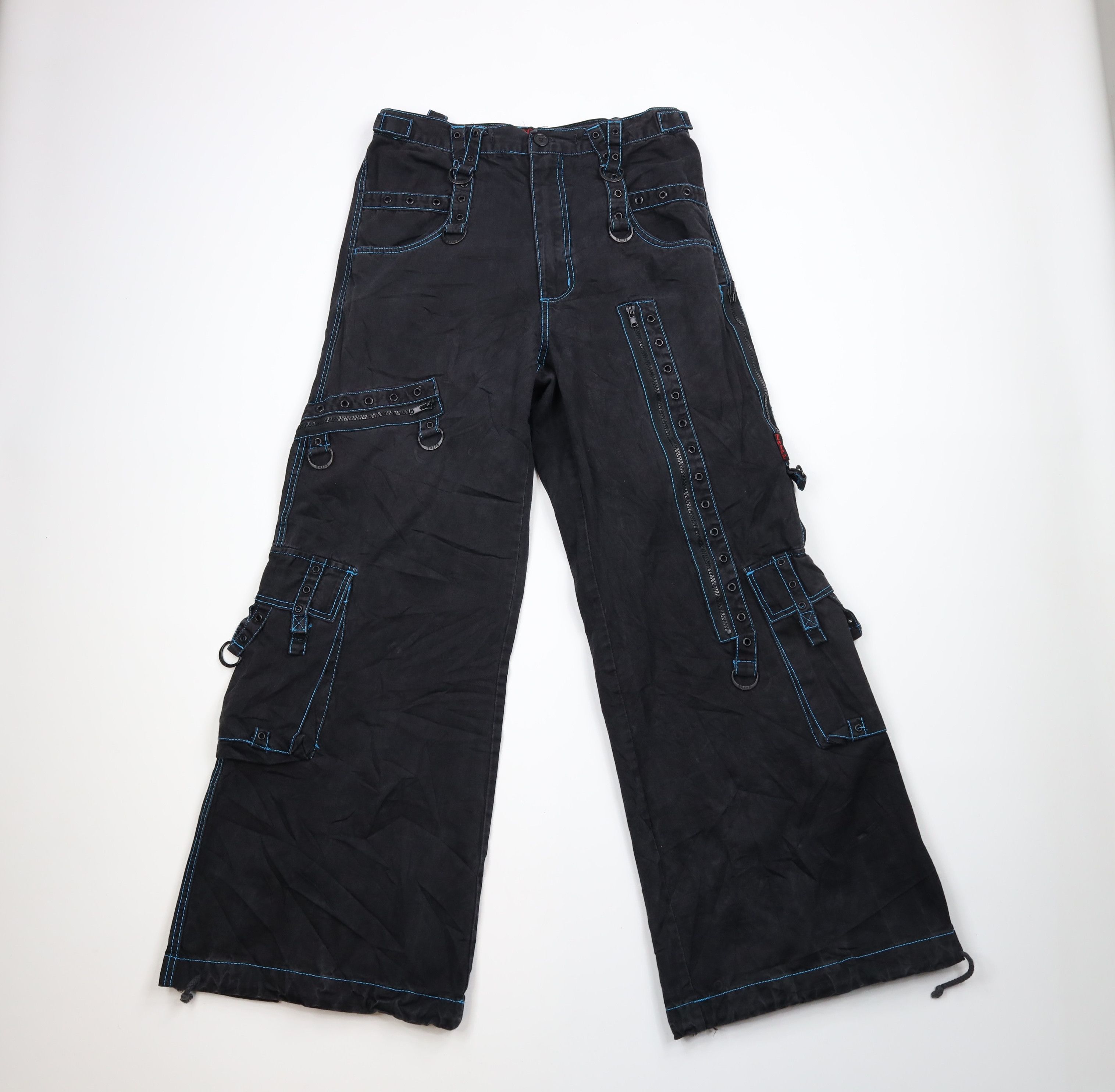 image of Vintage Y2K Streetwear Wide Leg Skater Cargo Pants Black, Men's (Size 34)