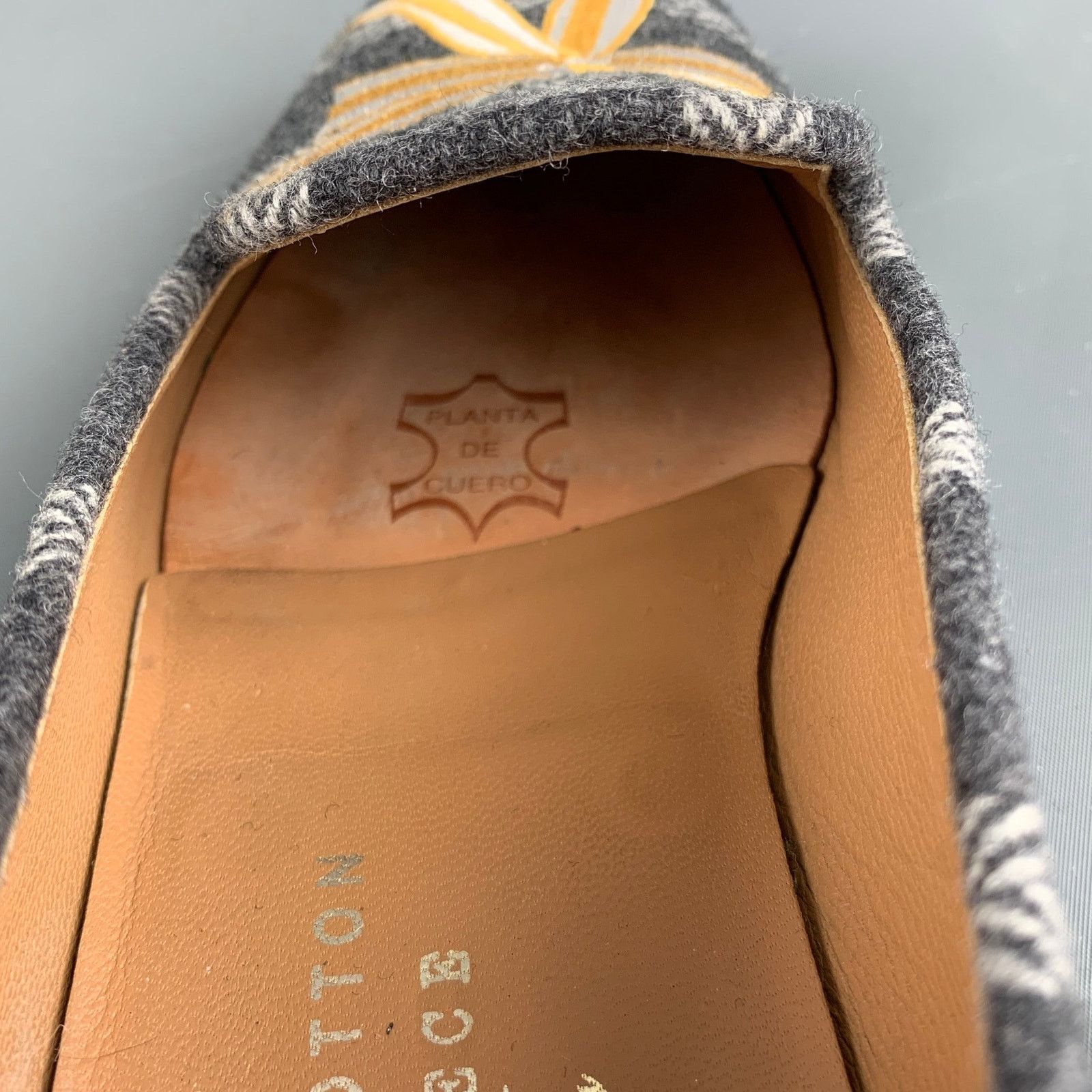 Stubbs & Wootton STUBBS & WOOTTON 10 Grey Silver & Gold Wool Slip On Loafers Size US 10 / EU 43 - 8 Thumbnail