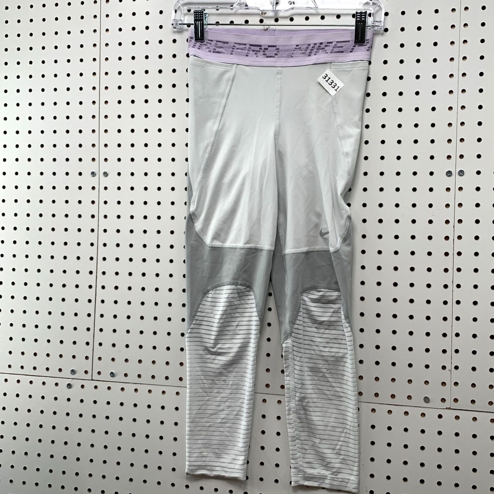 Nike Nike Pro Crop Active Leggings Womens XS White Dri-Fit 24x22 Tights Skinny Baroque? Size 26" / US 2 / IT 38 - 3 Thumbnail