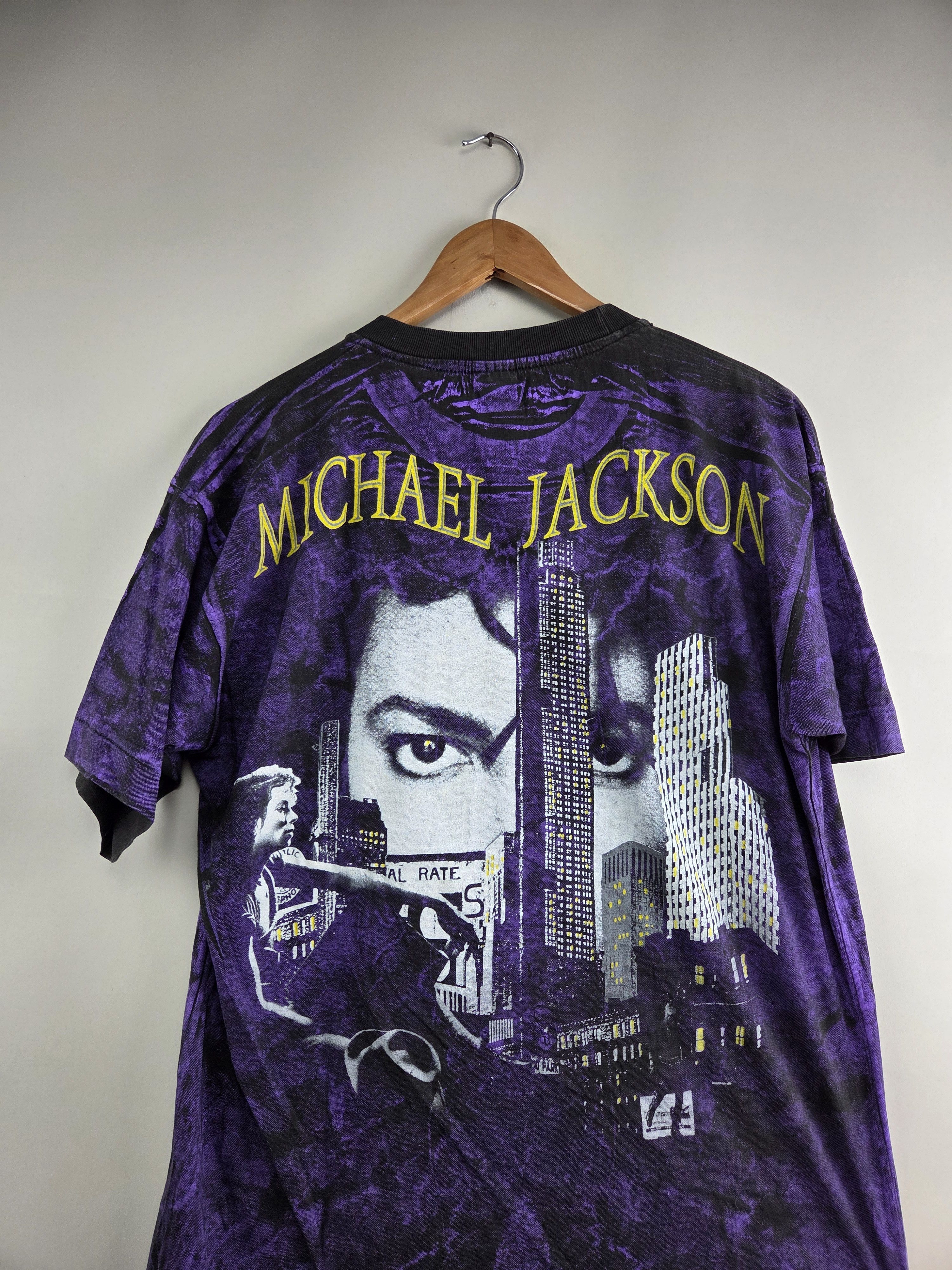 Band Tees × Michael Jackson × Vintage 1992 Michael Jackson Dangerous all over print XL Size US XL / EU 56 / 4 - 3 Thumbnail