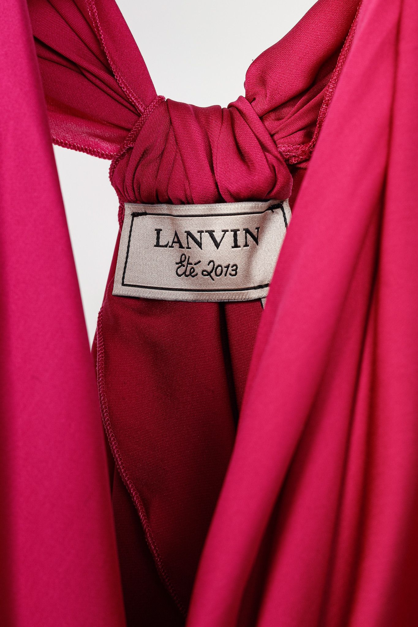 Lanvin Lanvin SS/13 Fuchsia Silk Charmeuse Cowl-Neck Blouse Size M / US 6-8 / IT 42-44 - 4 Thumbnail