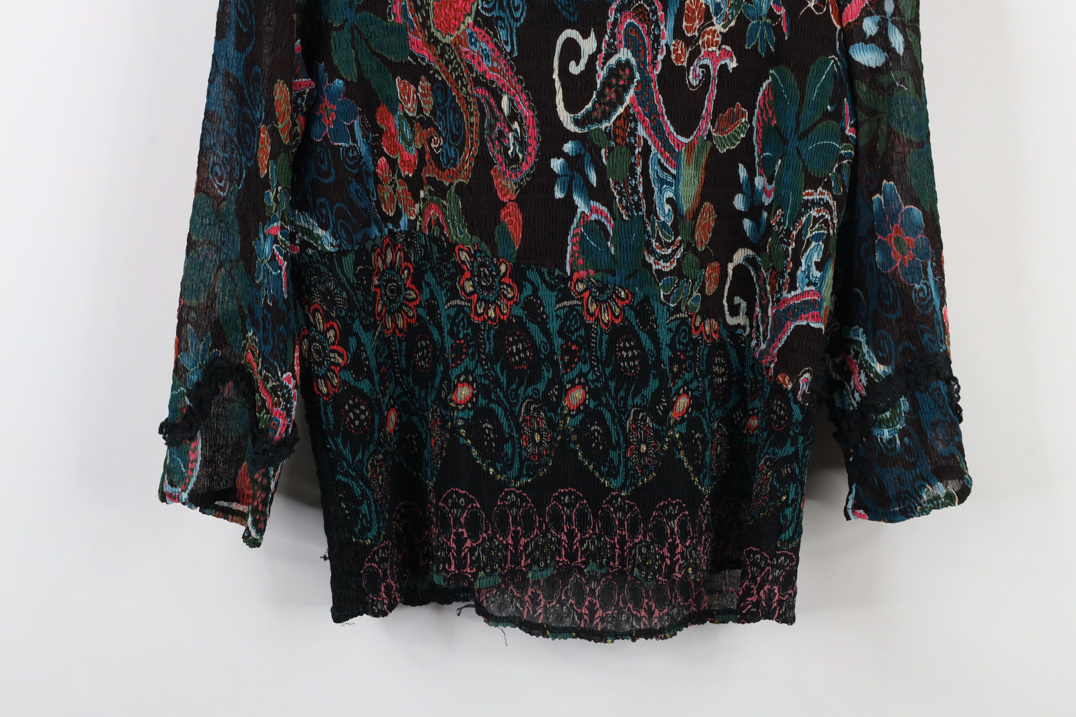 Vintage Vintage 90s Y2K Babydoll Flower Lace Sheer Blouse Top Shirt Size XL / US 12-14 / IT 48-50 - 12 Thumbnail