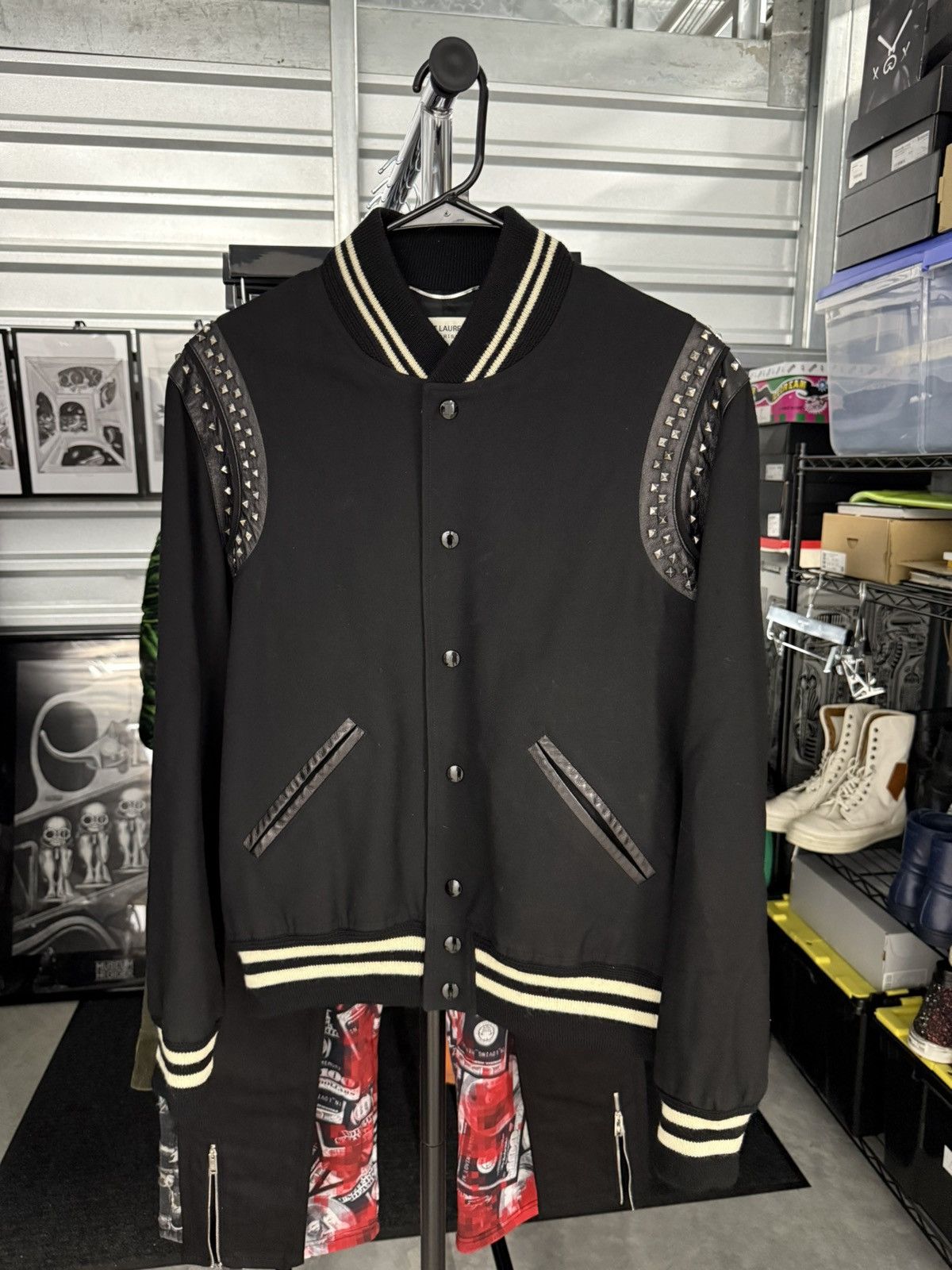 Saint Laurent Paris Saint Laurent S/S16 Studded Surf & Sound Teddy Jacket Size US M / EU 48-50 / 2 - 2 Thumbnail