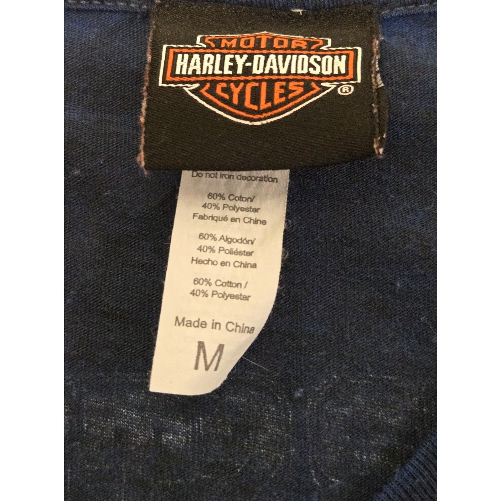Harley Davidson Harley-Davidson Shirt Womens Medium V-Neck Short Sleeve Blue Superstition Apache Junction Arizona Tee Size M / US 6-8 / IT 42-44 - 3 Thumbnail