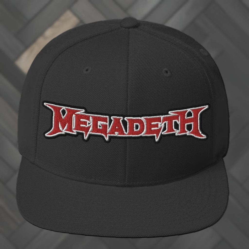 Logo 7 Megadeth Logo Snapback Hat Black Officially Licensed Hat Mens One Size Adjustble Embroidered 6-panel Casual Music Rock Size ONE SIZE - 1 Preview