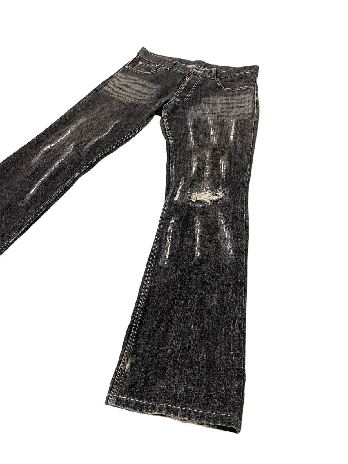 Japanese Brand Flare Jeans High Street Japan Faded Distress Boot Cut 6🟦4 Size US 33 - 1 Thumbnail