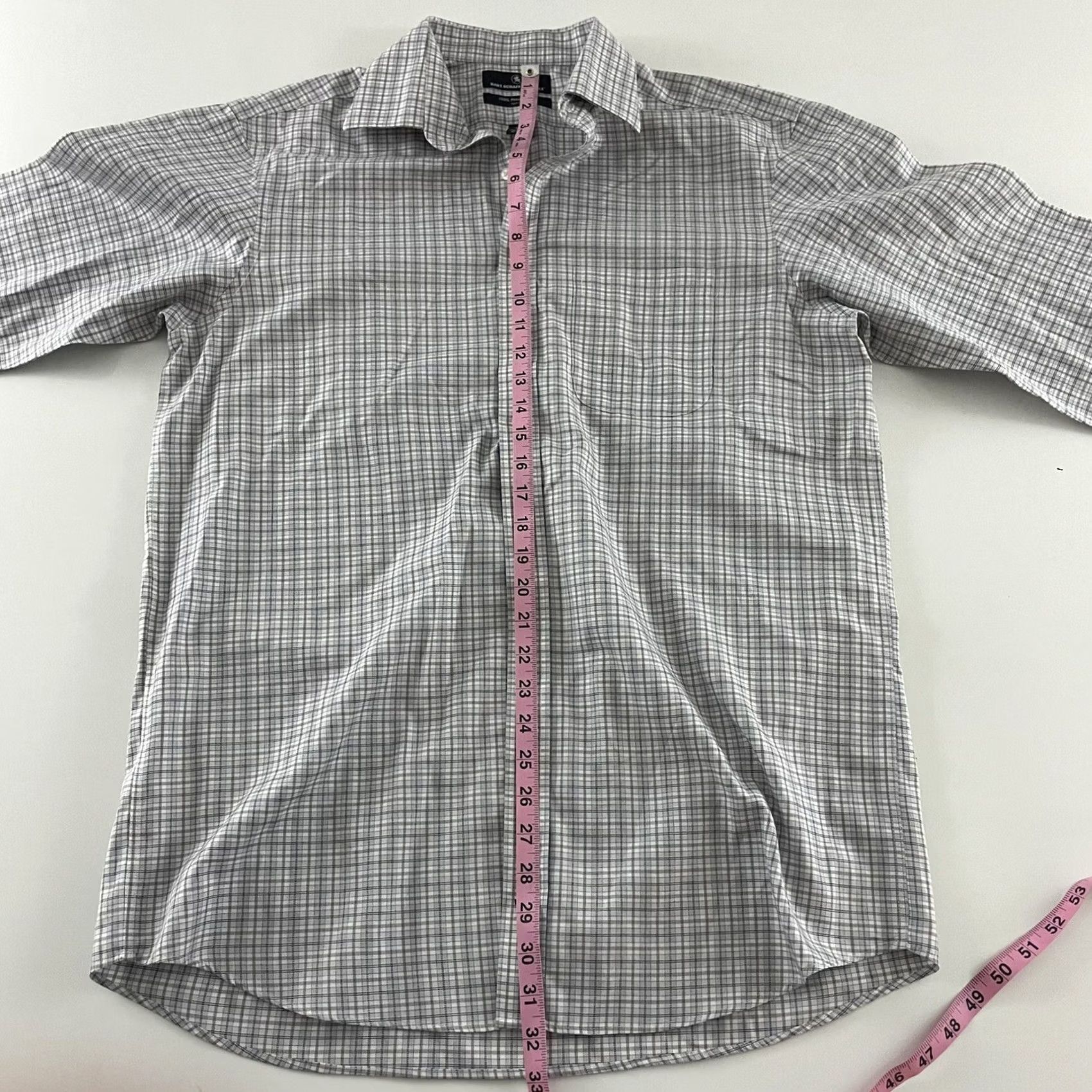 Hart Schaffner Marx Hart Schaffner Marx Plaid Long Sleeve Shirt Mens 16.5 Gray Dress Shirt Size US XL / EU 56 / 4 - 4 Thumbnail