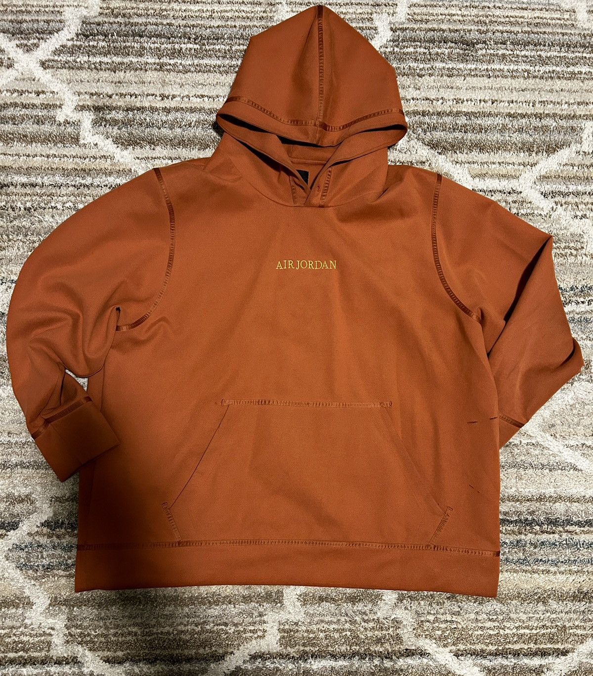 Jordan Brand Air Jordan Remastered Fleece Pull Over Hoodie Orange Size US XXL / EU 58 / 5 - 2 Thumbnail