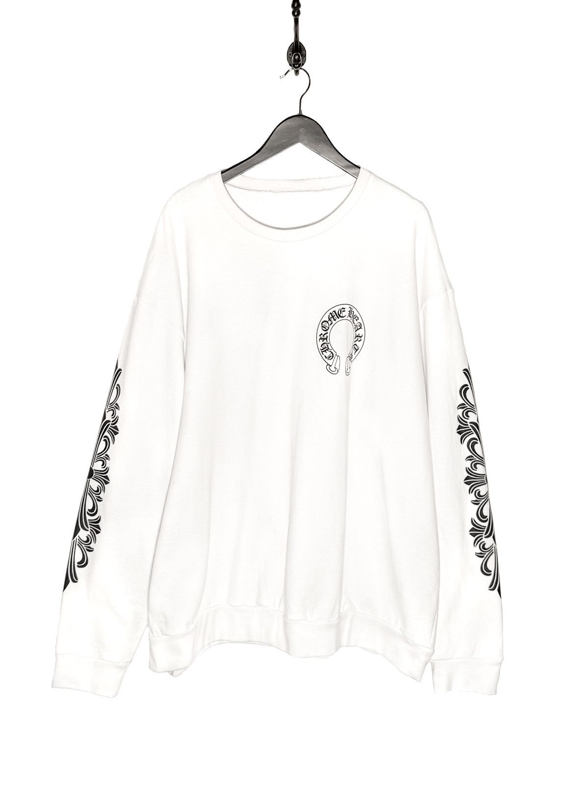 Chrome Hearts Chrome Hearts White Floral Horseshoe Logo Print Sweatshirt Size US XXL / EU 58 / 5 - 1 Thumbnail