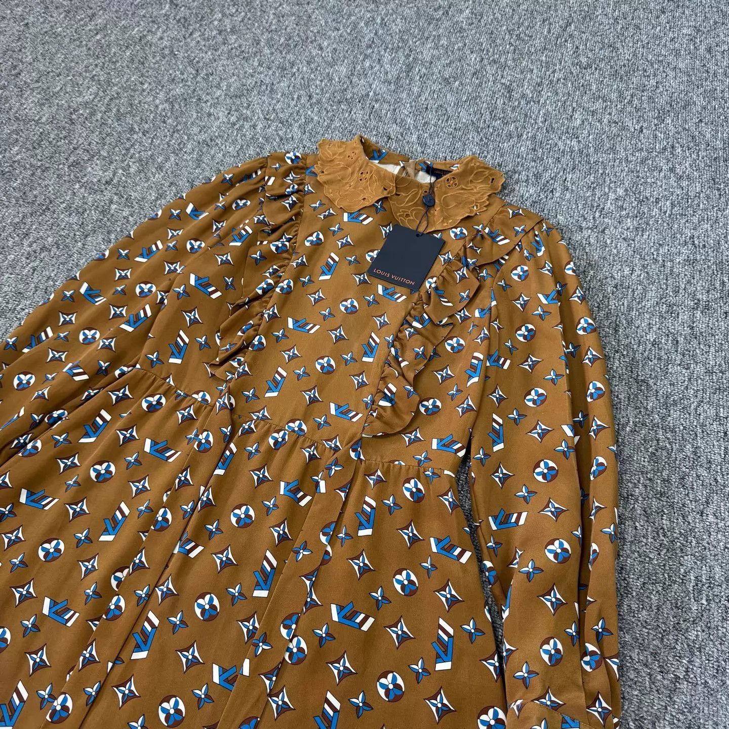 Louis Vuitton LV Monogram Silk Dress FR36 Size XS / US 0-2 / IT 36-38 - 3 Thumbnail