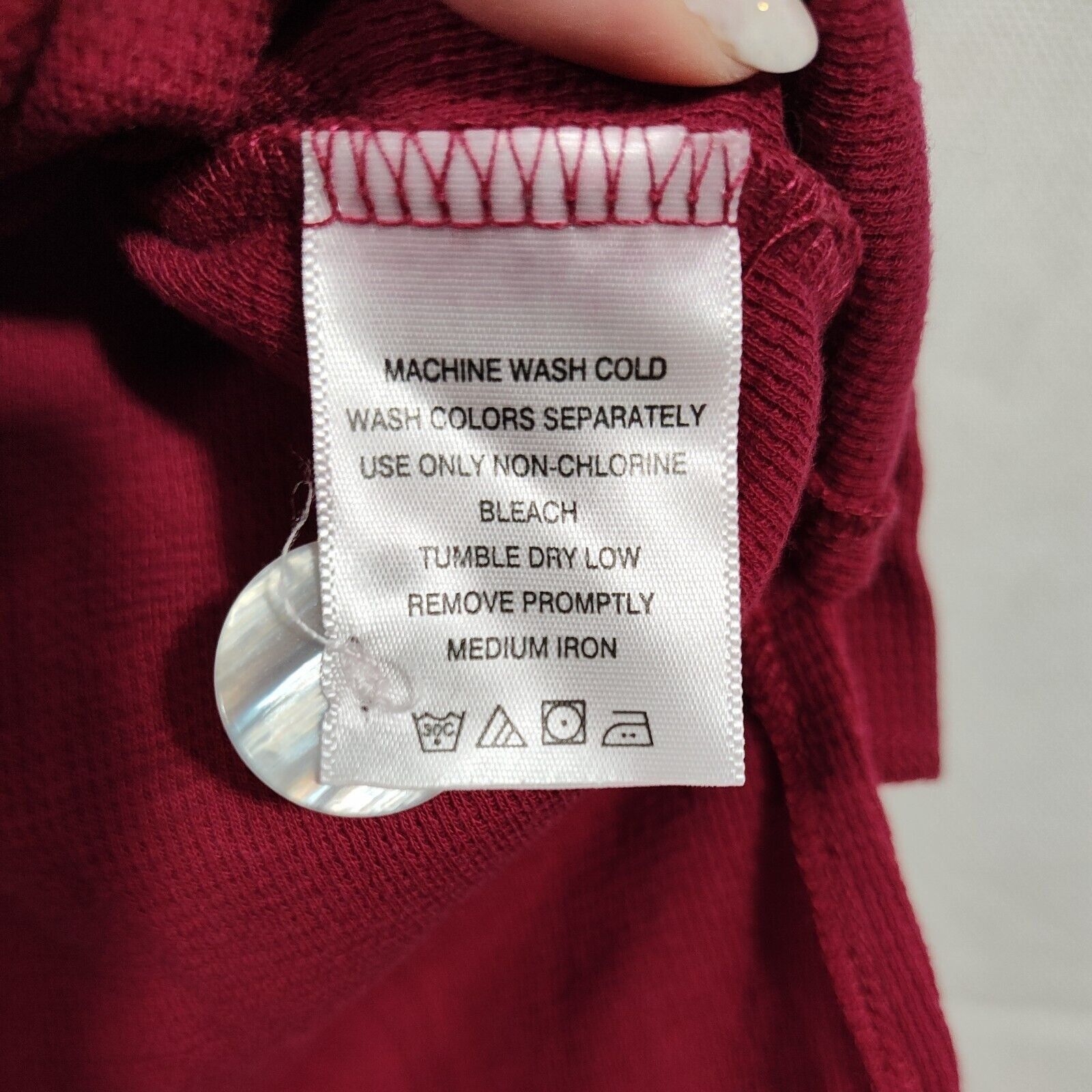 Other Roamans Red Thermal Waffle Knit Top Women Size M Shawl Colla Size M / US 6-8 / IT 42-44 - 6 Thumbnail