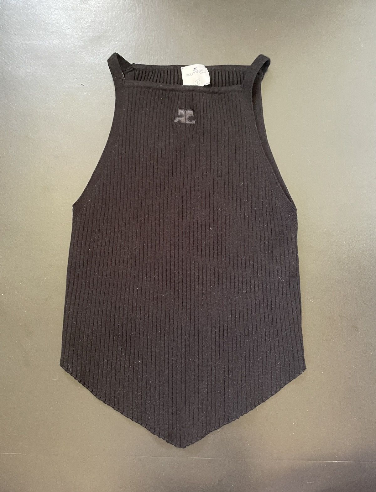 Courrèges Pointy Rib-Knit Tank Top