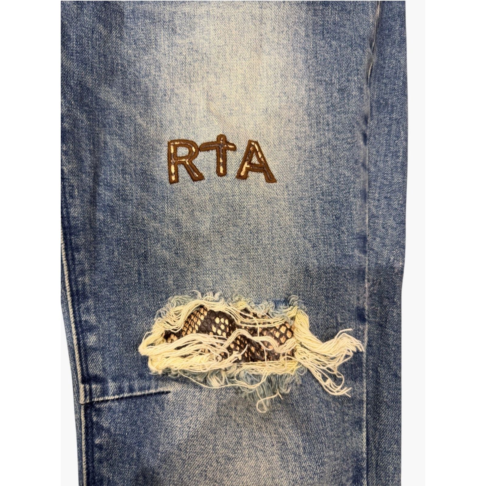 Rta RTA Snakeskin Light Wash Jeans Size US 31 - 3 Thumbnail