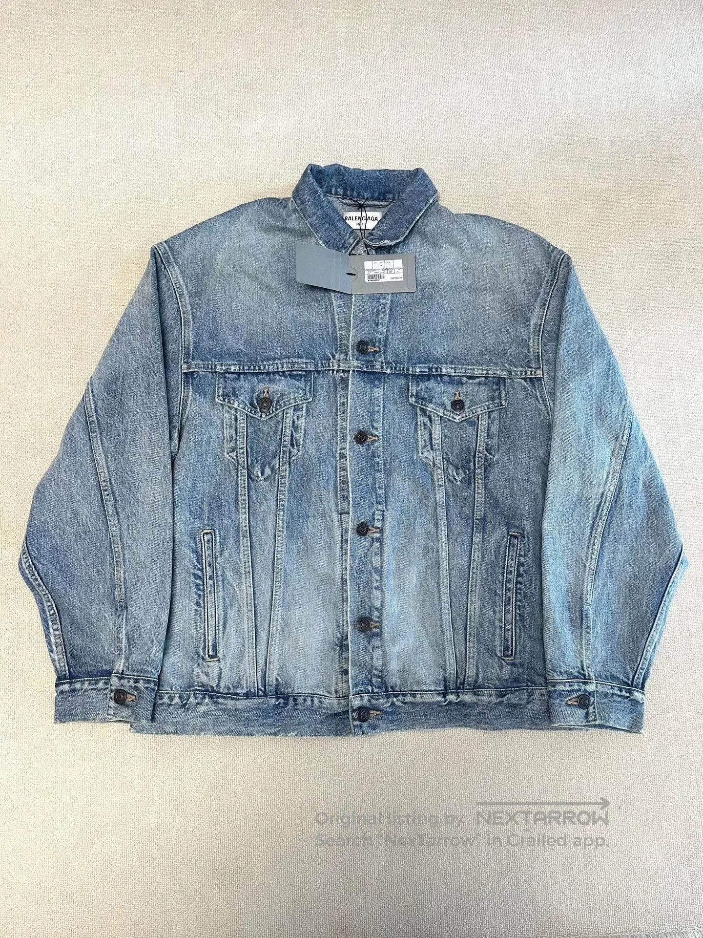 Balenciaga Balenciaga Scissors Logo Embroidered Denim Jacket. Size US S / EU 44-46 / 1 - 2 Thumbnail