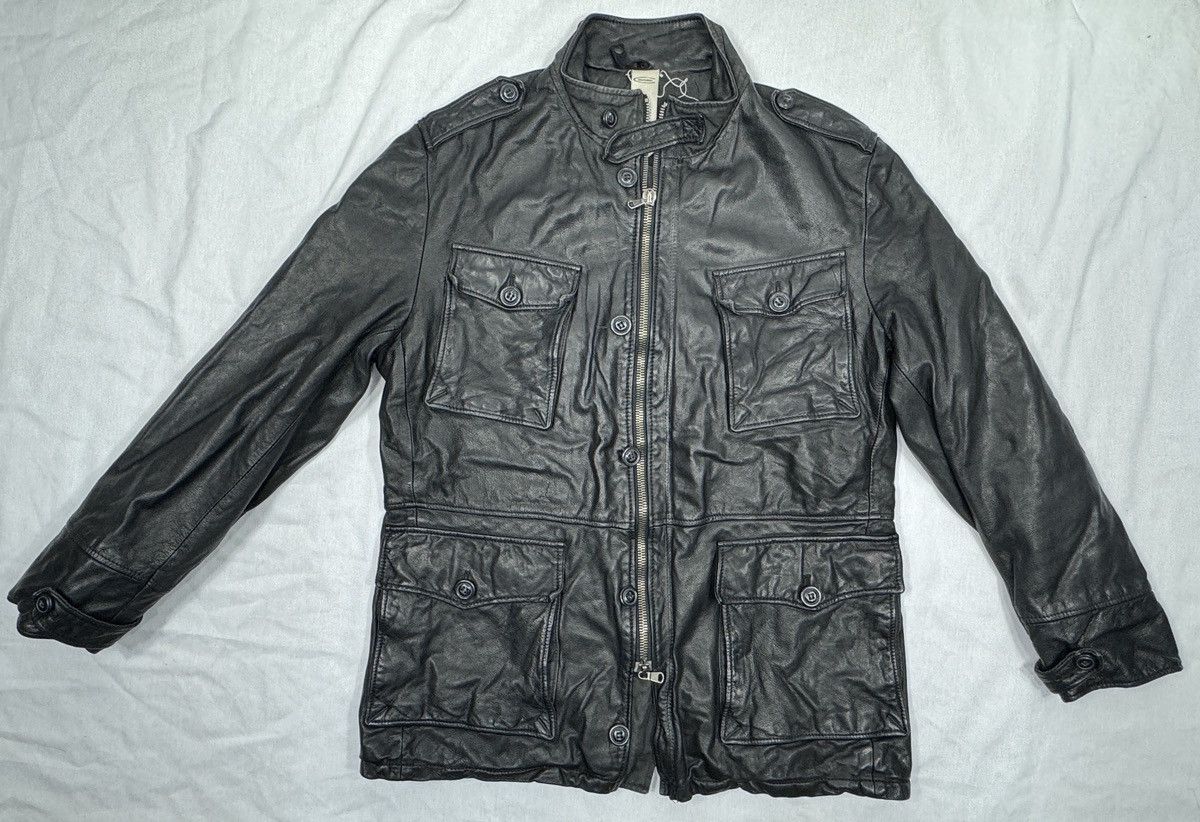 Vintage Compagnia Delle Pelli Military Motorcycle Leather Jacket Size US XXL / EU 58 / 5 - 1 Thumbnail
