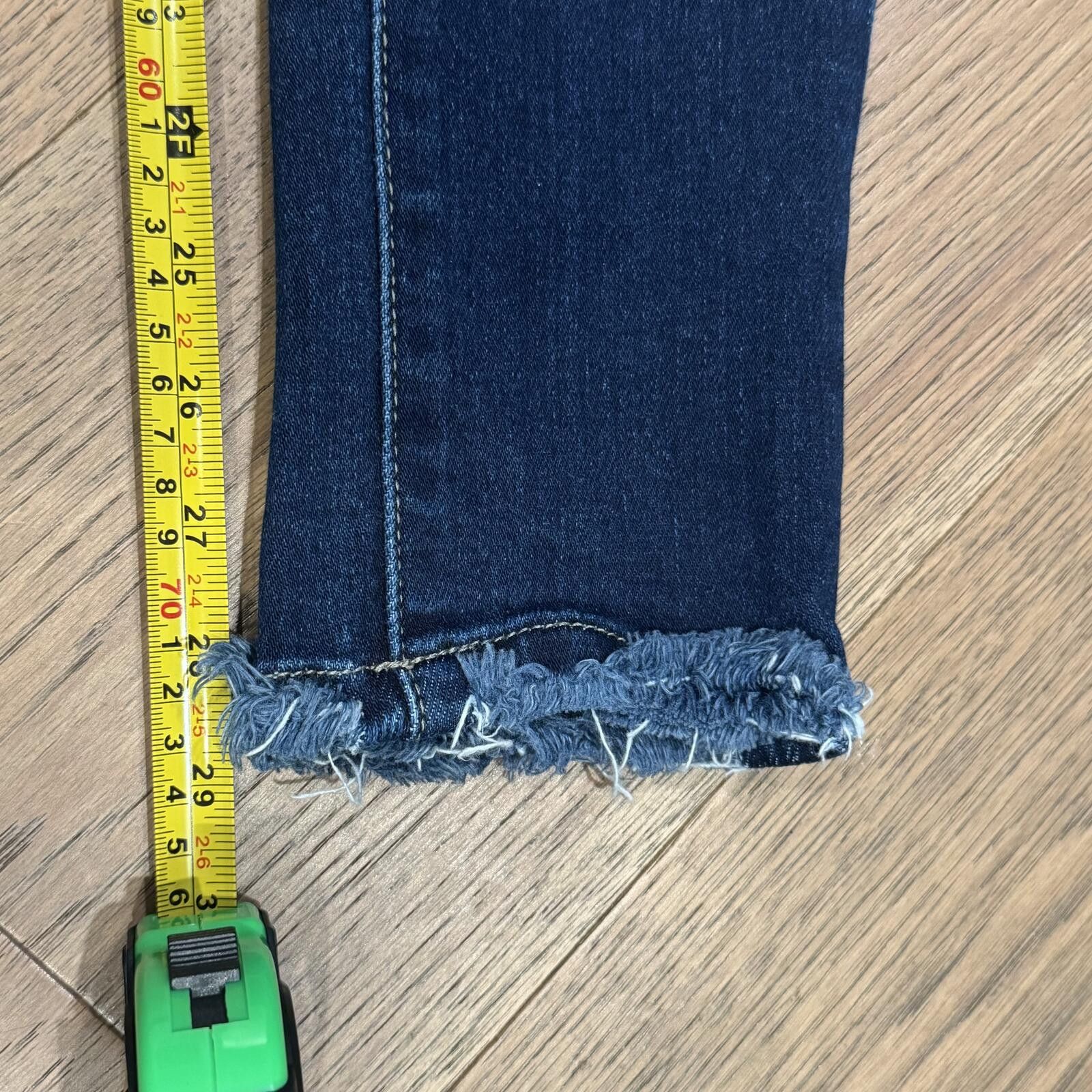 Kancan USA Kancan Dark Blue Skinny Jeans with Raw Hem 9/28 Size 28" / US 6 / IT 42 - 6 Thumbnail