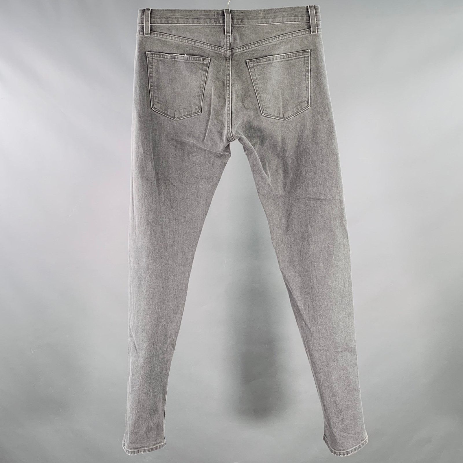 Other Tyler Grey Cotton Blend Selvedge Denim Slim Tapered Jeans Size US 31 - 2 Thumbnail