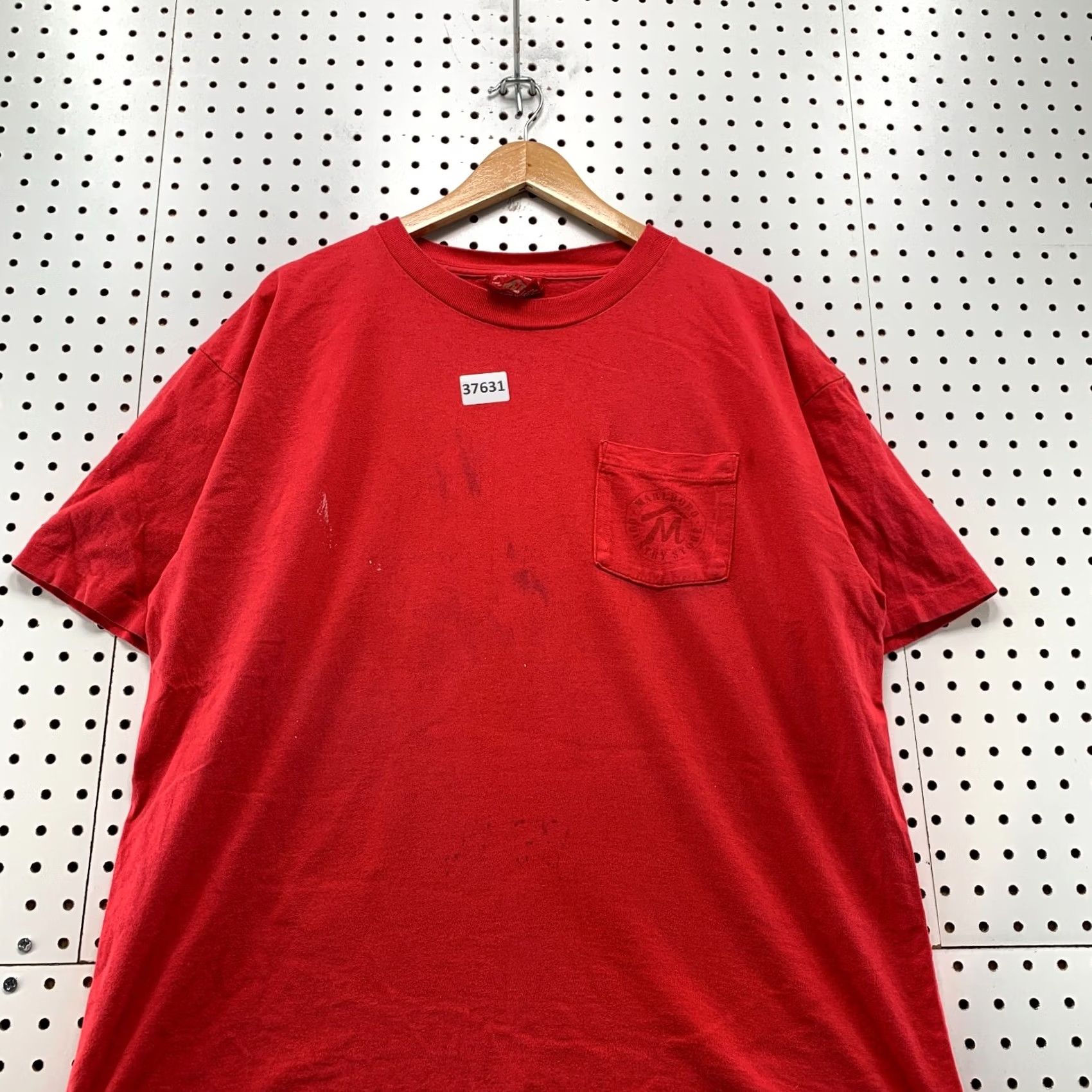 Marlboro VINTAGE Marlboro Shirt Mens XL Red 90s Single Stitch DIstress Size US XL / EU 56 / 4 - 6 Thumbnail