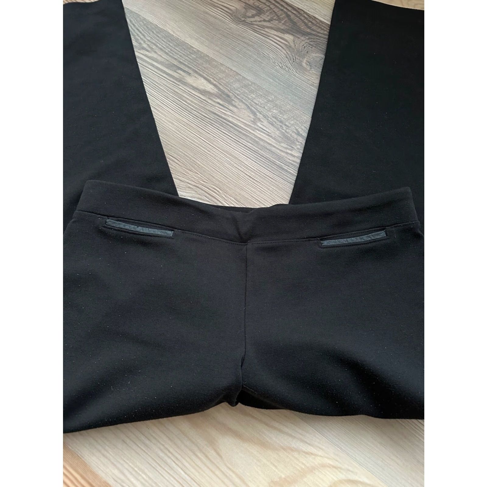 Chaps CHAPS Women's Dress Pants Pull-On Elastic Waist Black Large Straight Leg Size 36" / US 14 / IT 50 - 2 Thumbnail