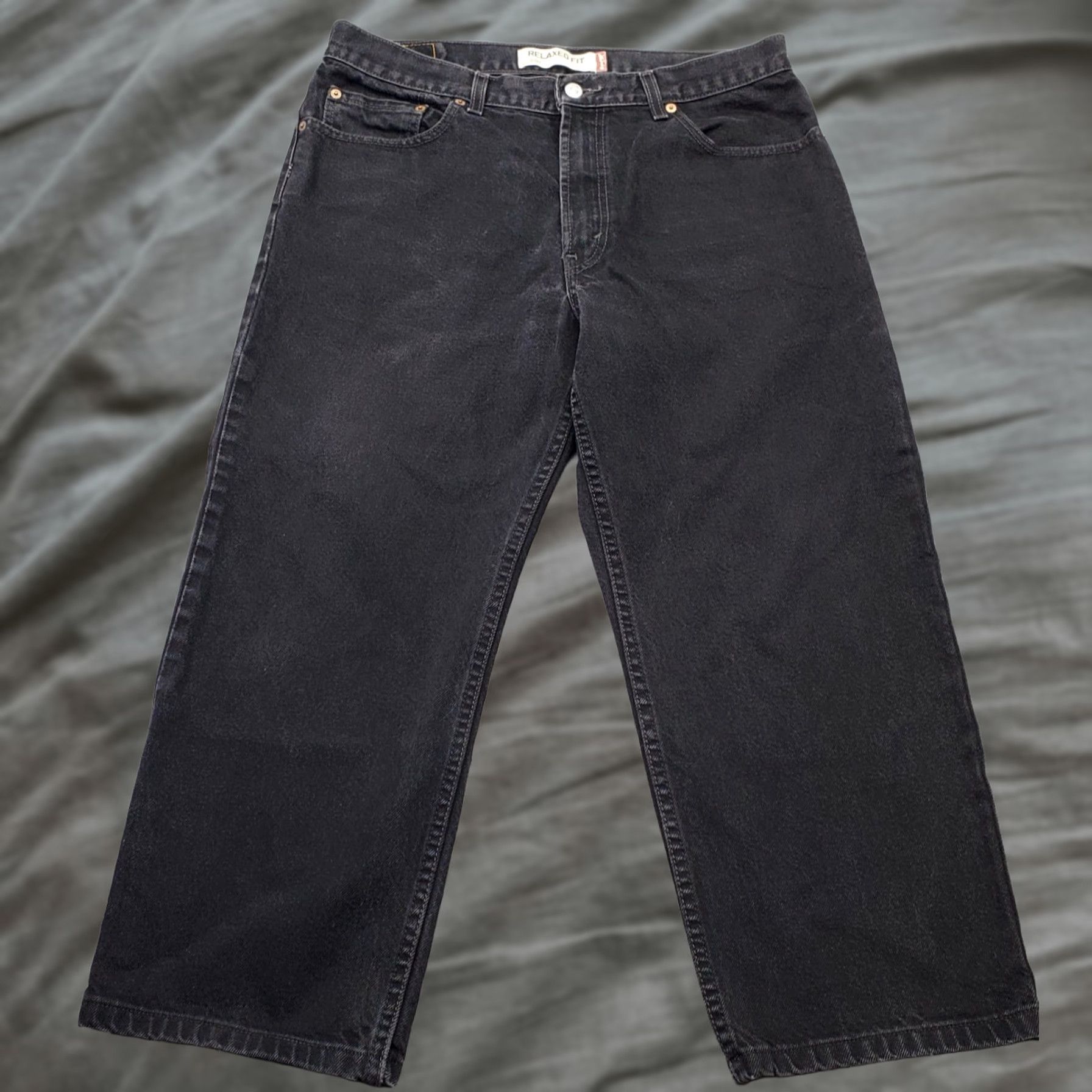 Levi's Levi's 550 Jeans Mens 36x30 Black Denim Red Tab Relaxed Fit Streetwear Grunge Jeans Mens Size 36 Black Denim 5-Pocket Design Vintage Size US 36 / EU 52 - 1 Thumbnail