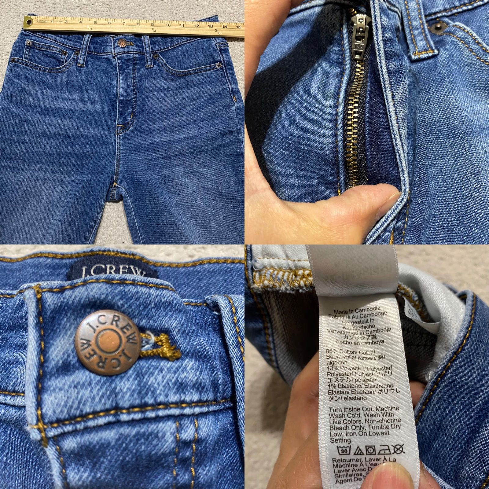 J.Crew J.CREW Jeans Womens 28 Blue Denim Medium Wash Mid Rise Skinny Shirt? Size 28" / US 6 / IT 42 - 8 Thumbnail