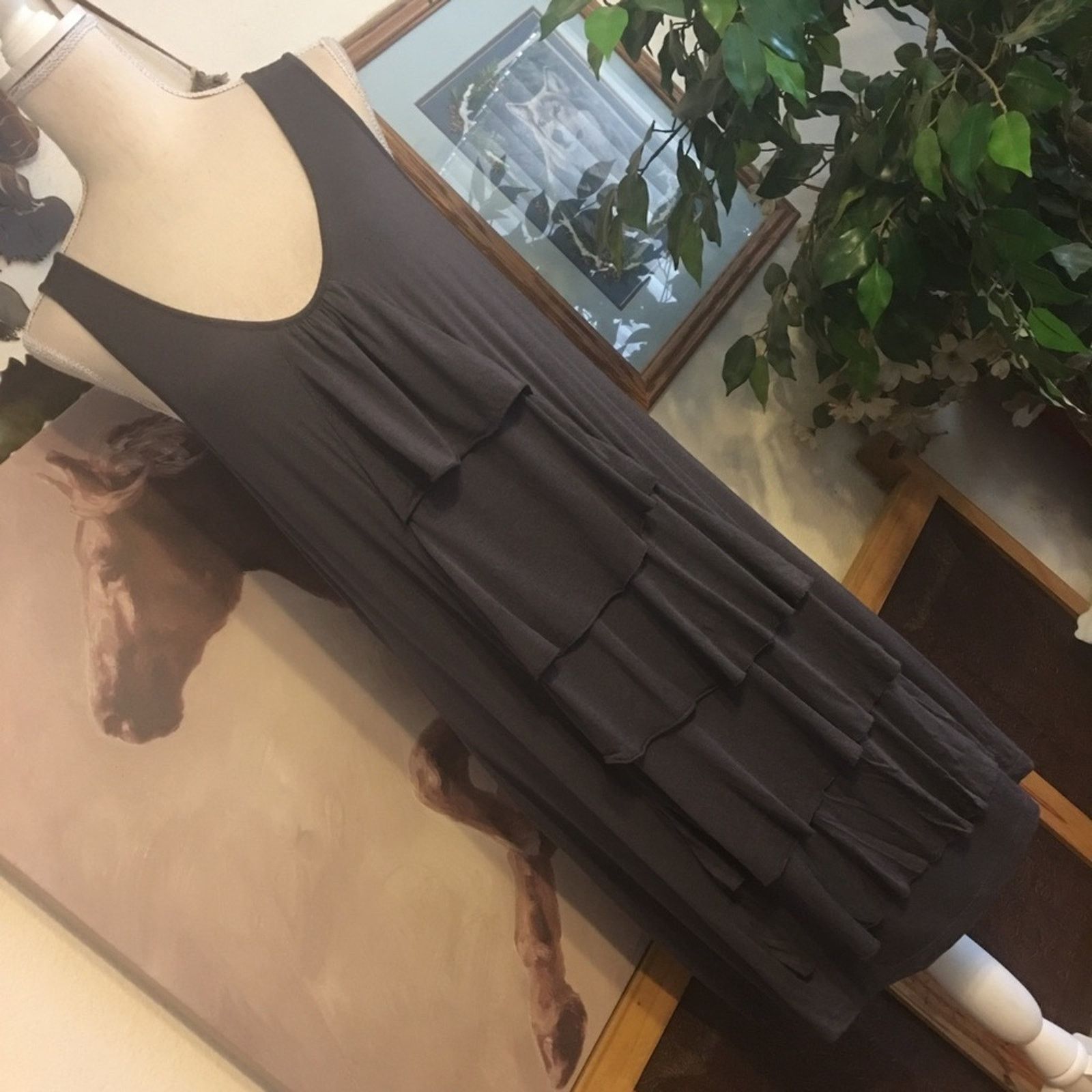 Other Genx dark gray tiered ruffle soft stretchy tunic Size XL / US 12-14 / IT 48-50 - 2 Thumbnail