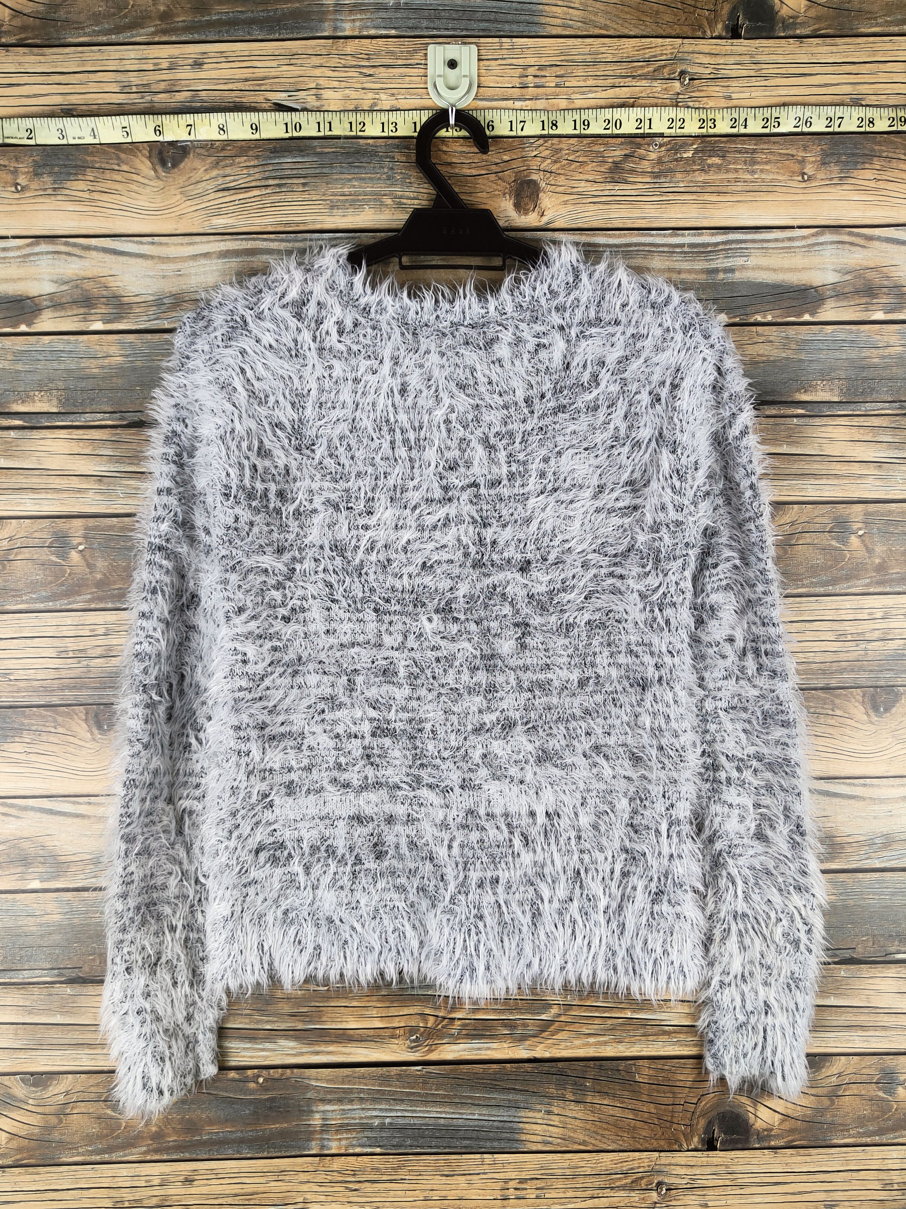 Japanese Brand DL Japanese Brand White Black Fur Mohair Knitwear #46-461 Size S / US 4 / IT 40 - 7 Thumbnail