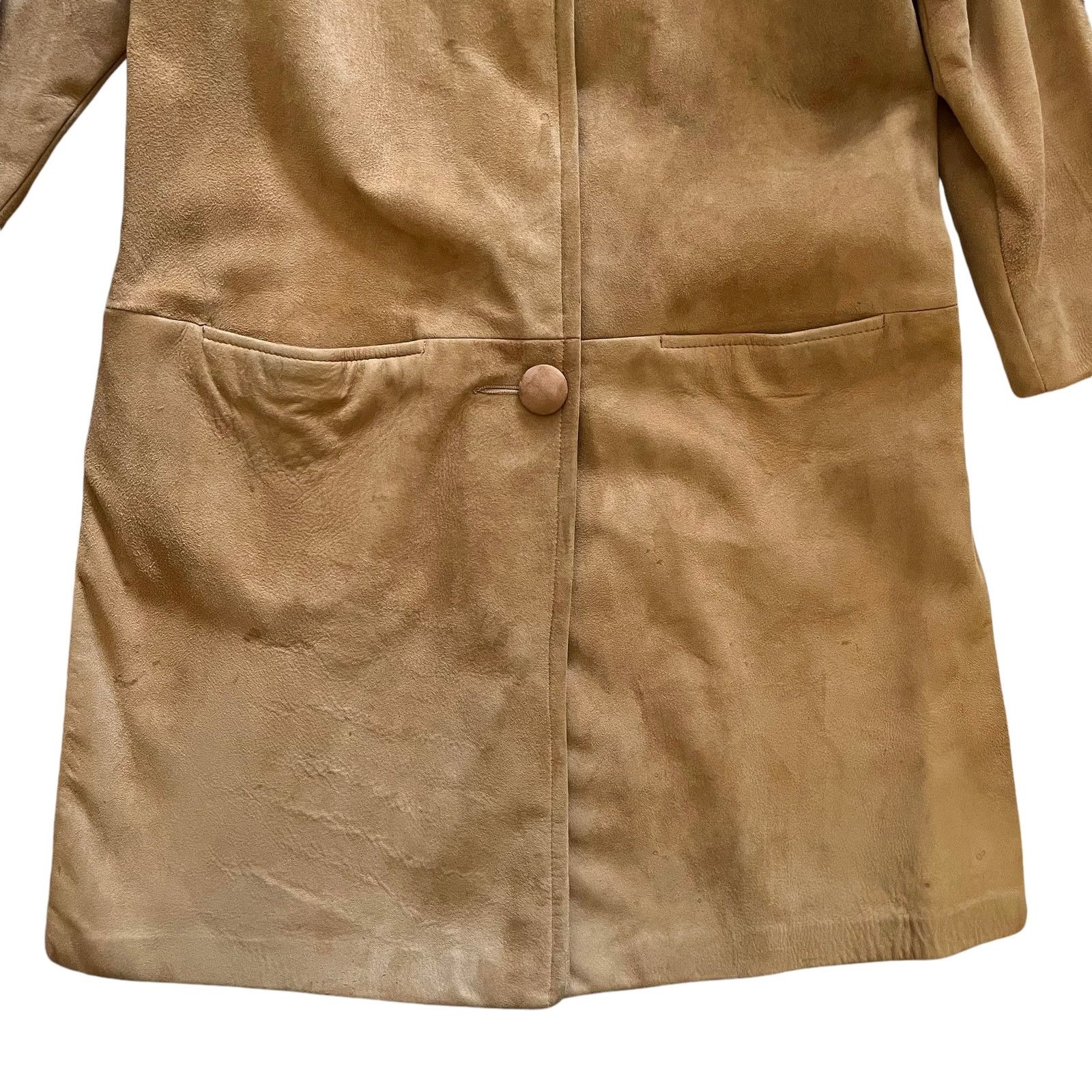 Vintage Vintage Suede Leather Coat Palomino Blonde Mink Fur Collar Size S / US 4 / IT 40 - 9 Thumbnail