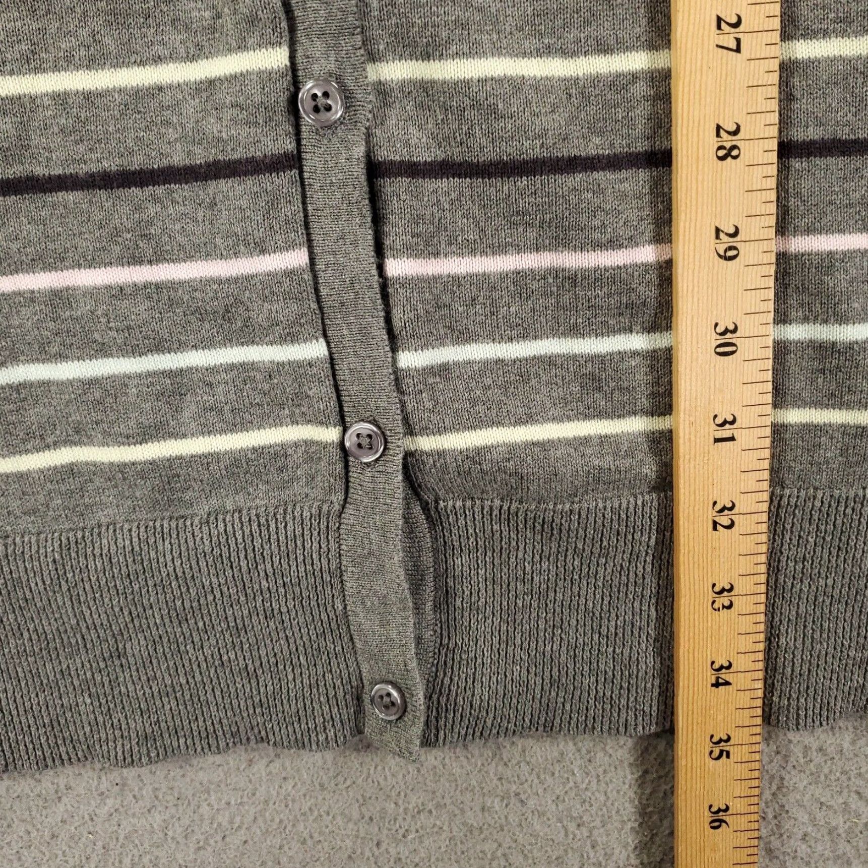Torrid Torrid Cardigan Womens 2X Gray White Black Stripes Button Up Tunic Long Size XXL / US 16-18 / IT 52-54 - 3 Thumbnail