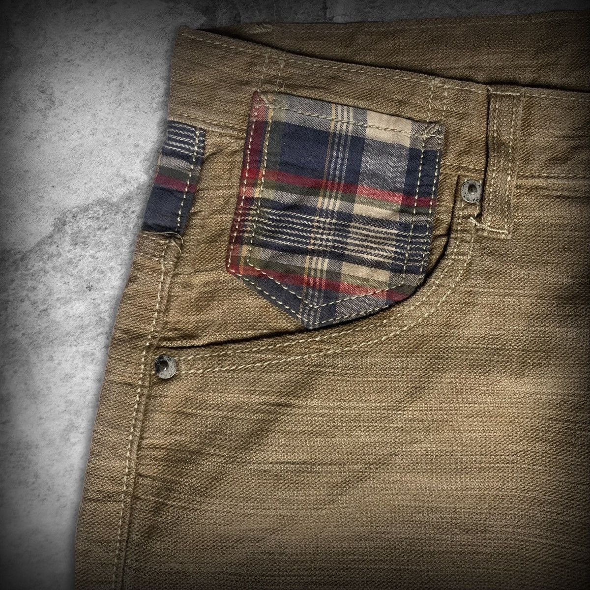 Japanese Brand The MAD Elemental Plaid Pocket Work Pants Size US 33 - 2 Thumbnail