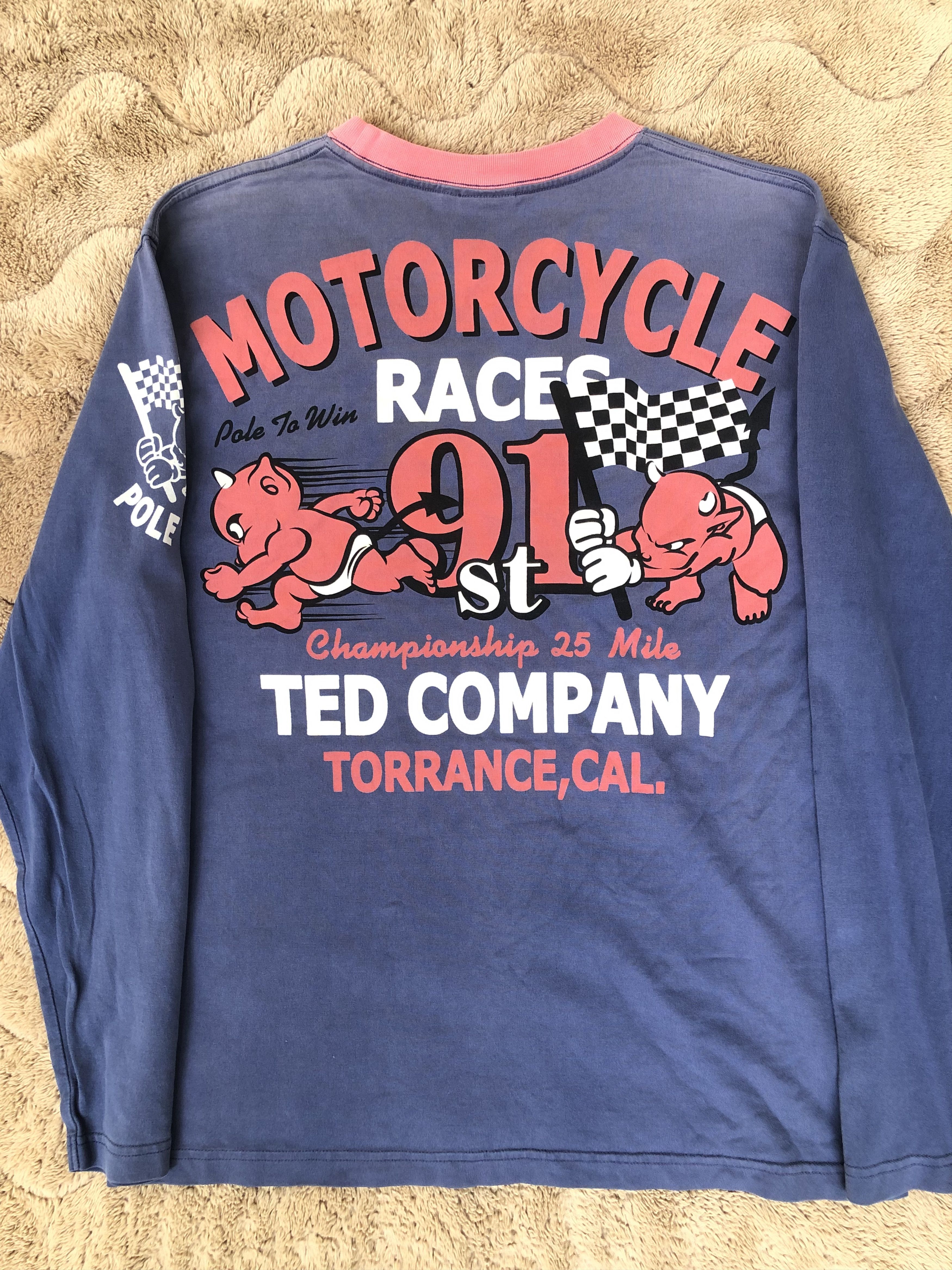 Japanese Brand Vintage Ted Company Motorcycle Races LS Shirt Size US L / EU 52-54 / 3 - 1 Thumbnail