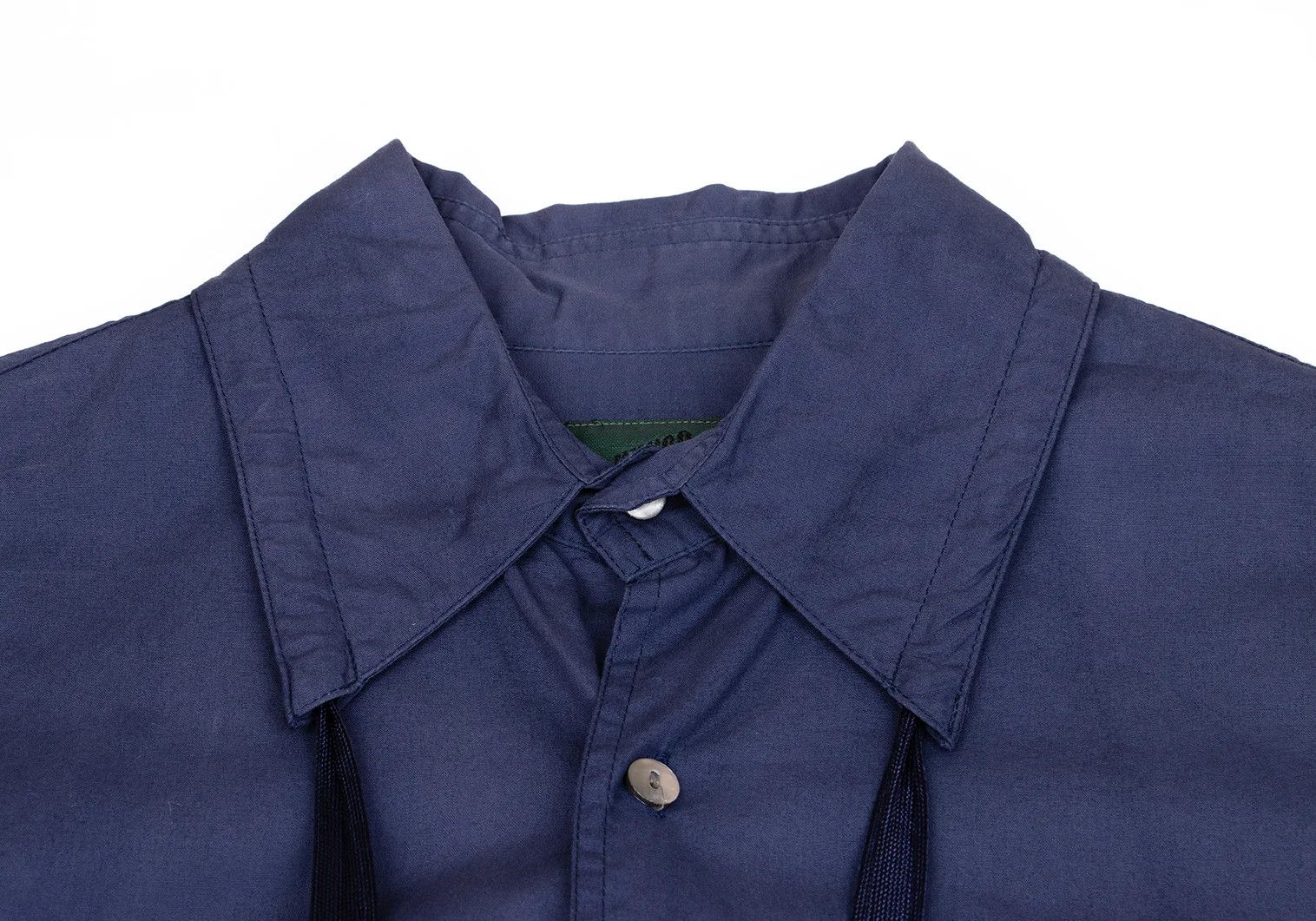 Jean Paul Gaultier Cotton Drawstring Collar Shirt in Navy, Size 46 Size US S / EU 44-46 / 1 - 3 Thumbnail