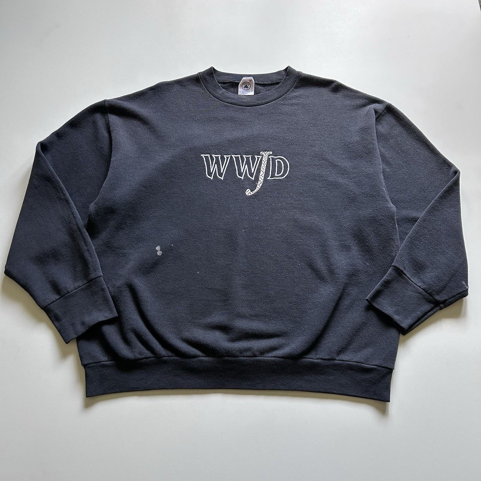 Delta Vintage WWJD Crewneck XL 90s What Would Jesus Graphic Faded Size US XL / EU 56 / 4 - 1 Thumbnail