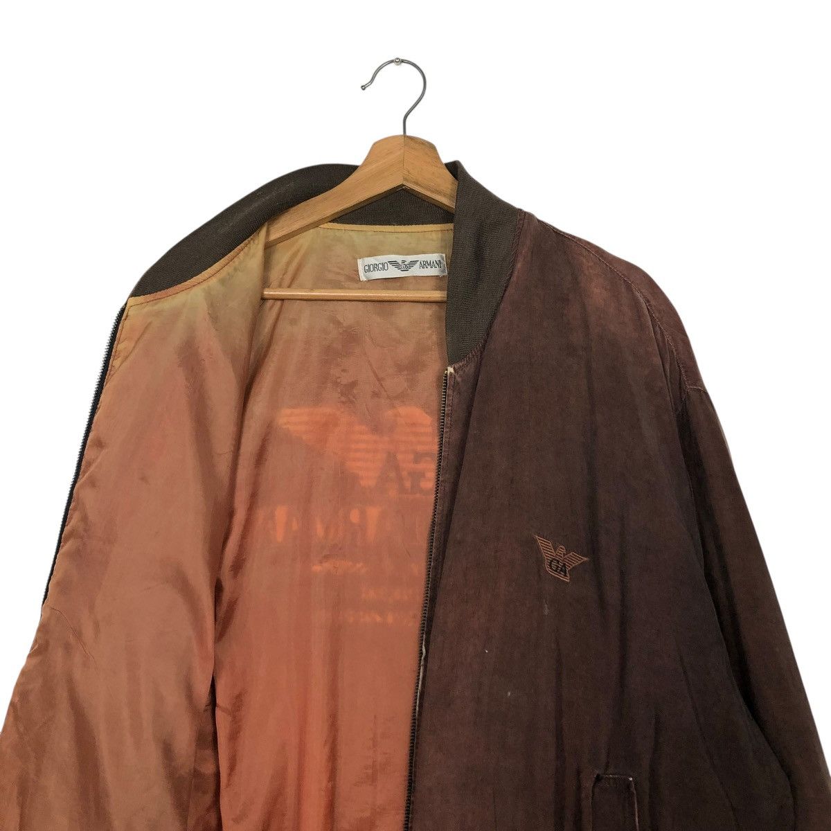Giorgio Armani 🔥VINTAGE BOMBER JACKET GIRGIO ARMANI BIG LOGO EMBROIDERY Size US M / EU 48-50 / 2 - 14 Thumbnail