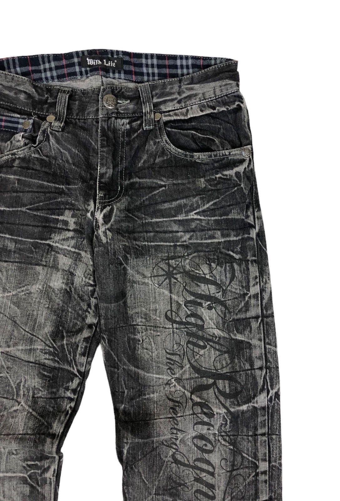 Japanese Brand Japan Brand Wild Life Bleach Stone Wash Poem Denim Jeans Size US 30 / EU 46 - 6 Thumbnail